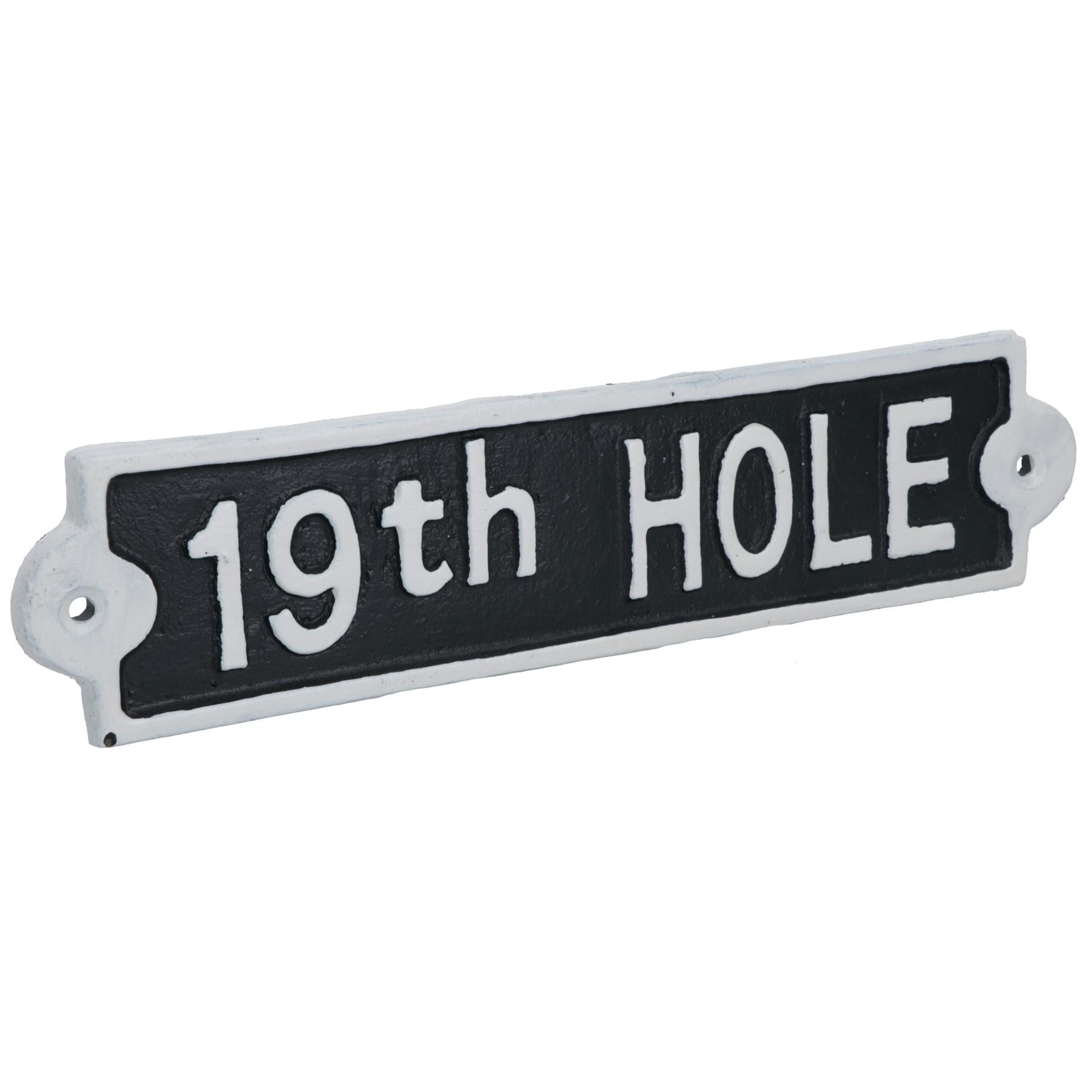 19th Hole Cast Iron Sign Plaque Wall Door Fence Post House Garden Yard Bar Pub