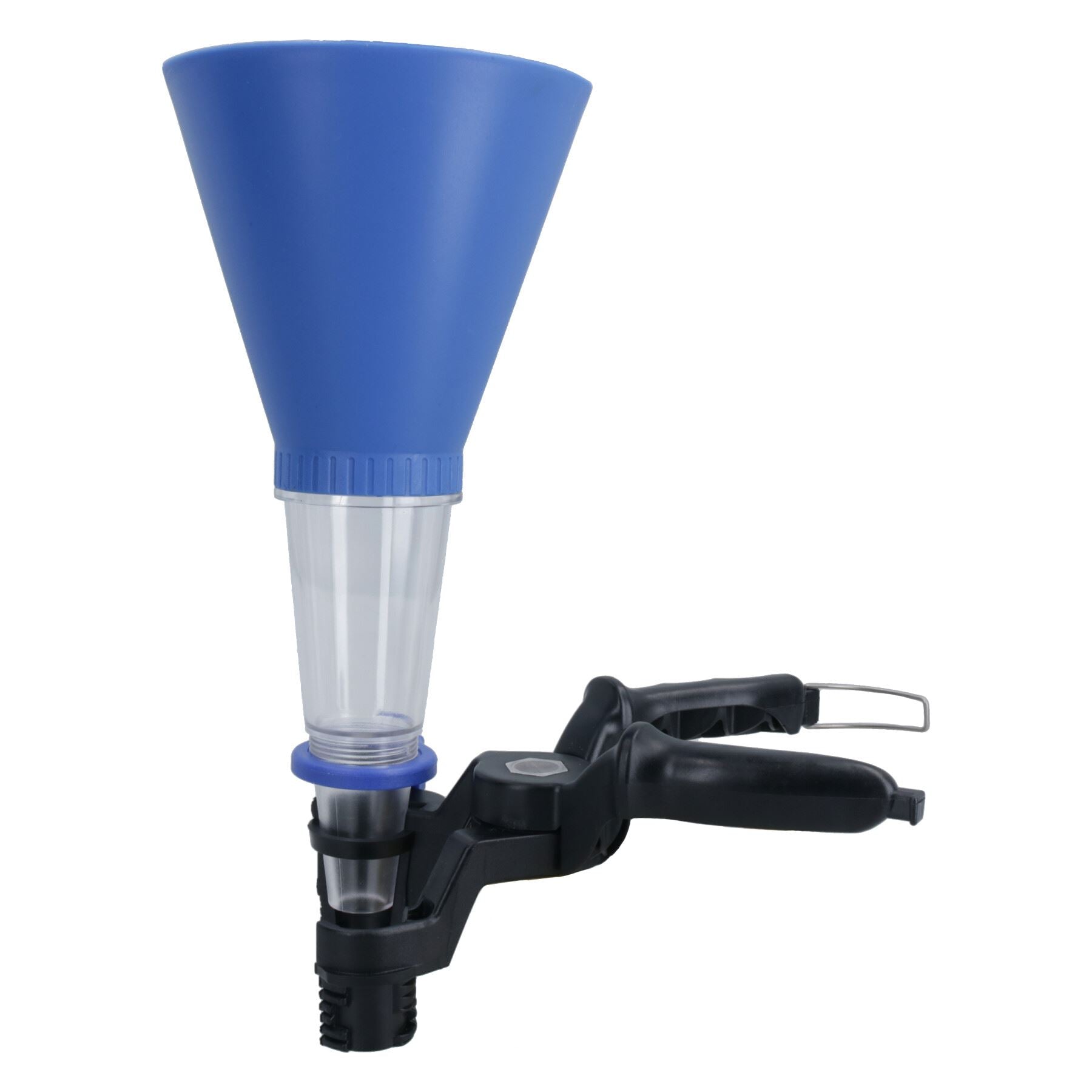 Hands Free Funnel Set With Secure Clamp and Transparent Lower Chamber