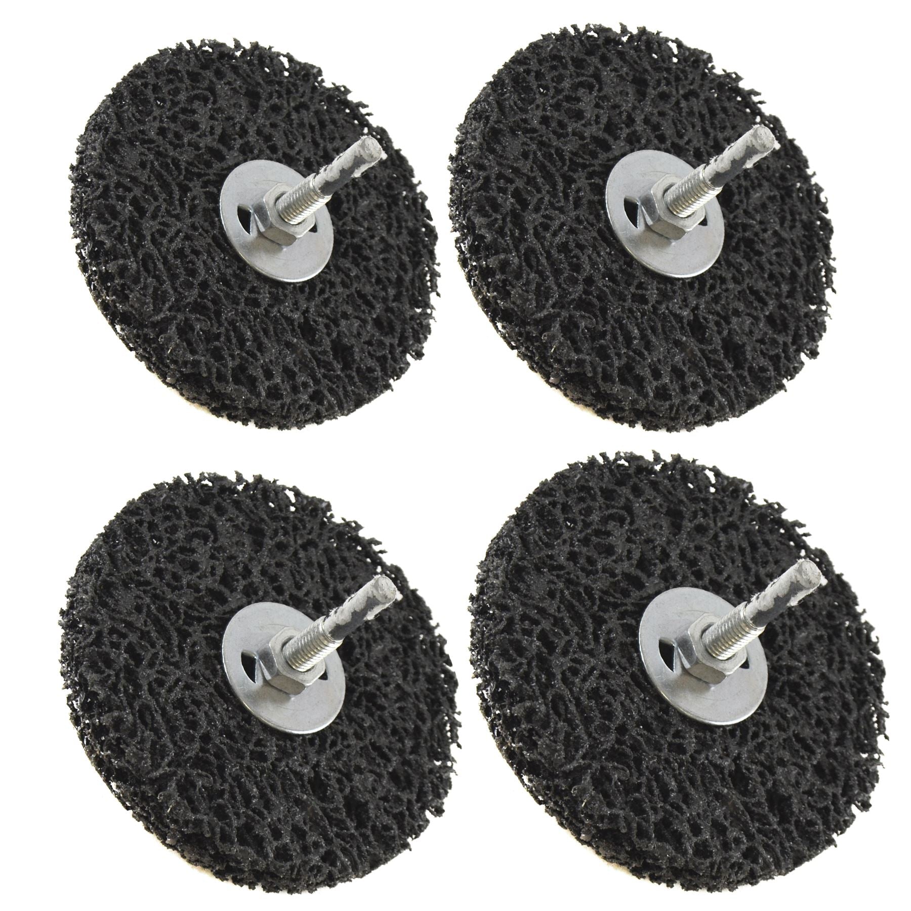 4 disques de nettoyage et de décapage de 100 mm pour éliminer les projections de peinture antirouille et de soudure, tige de 6 mm