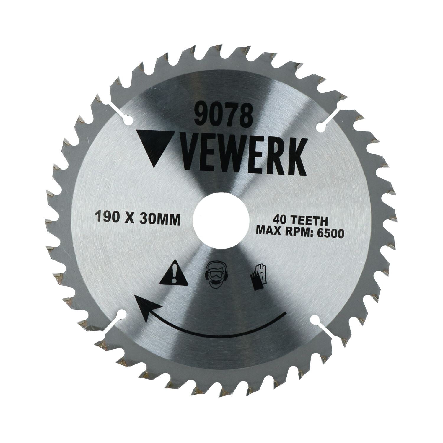 Lames de scie circulaire à pointe en carbure de tungstène TCT 190 mm x 30 mm 40 dents