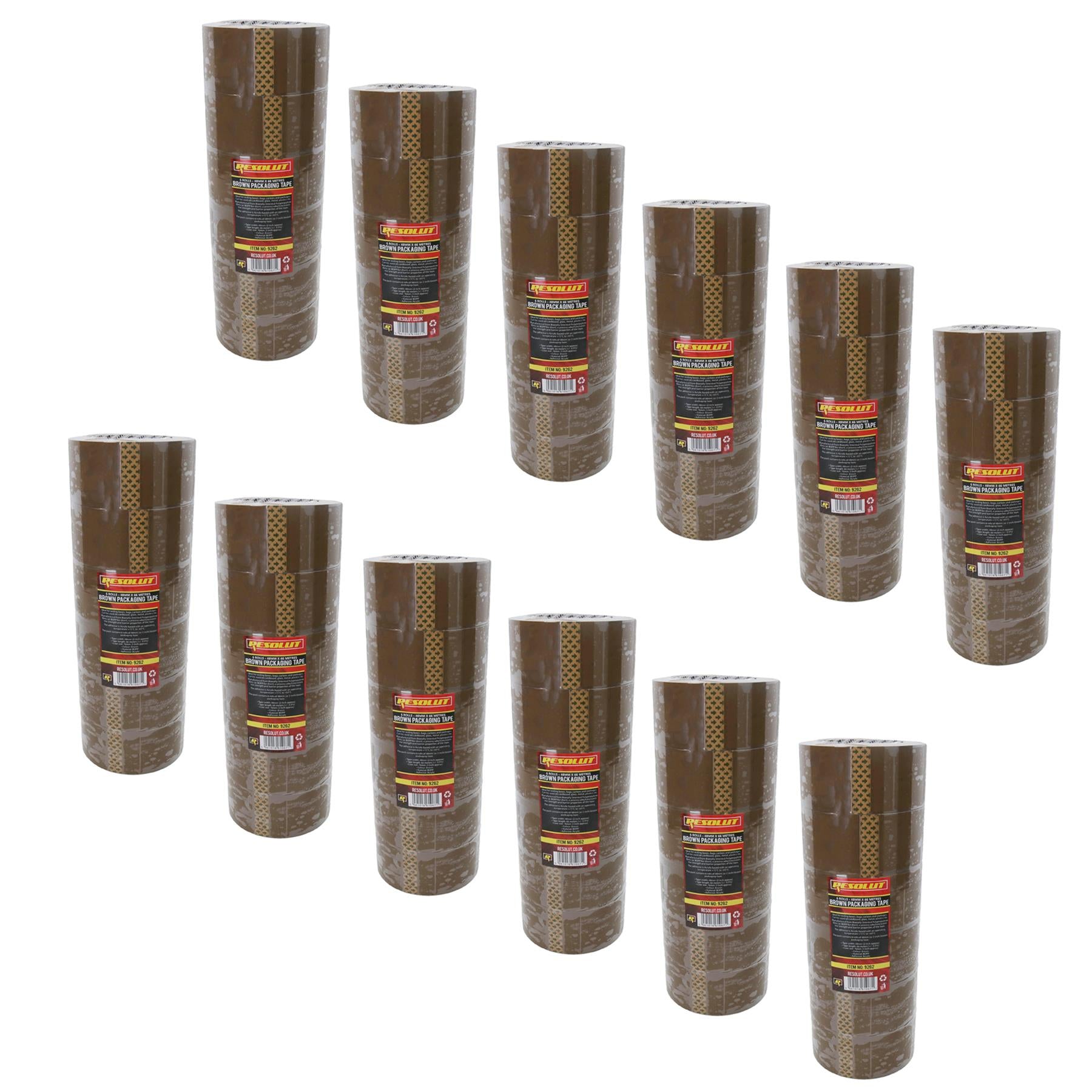 Paketklebeband, braun, 48 mm x 68 m pro Rolle, zum Verschließen, strapazierfähig