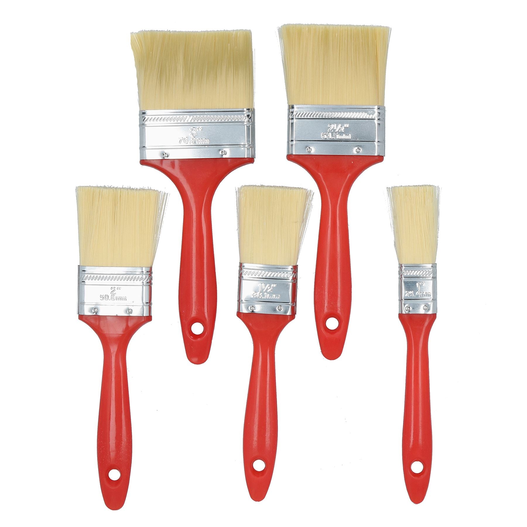 5pc Paint Brush Home Decor Set Painting + Decorating 25mm – 75mm Brushes