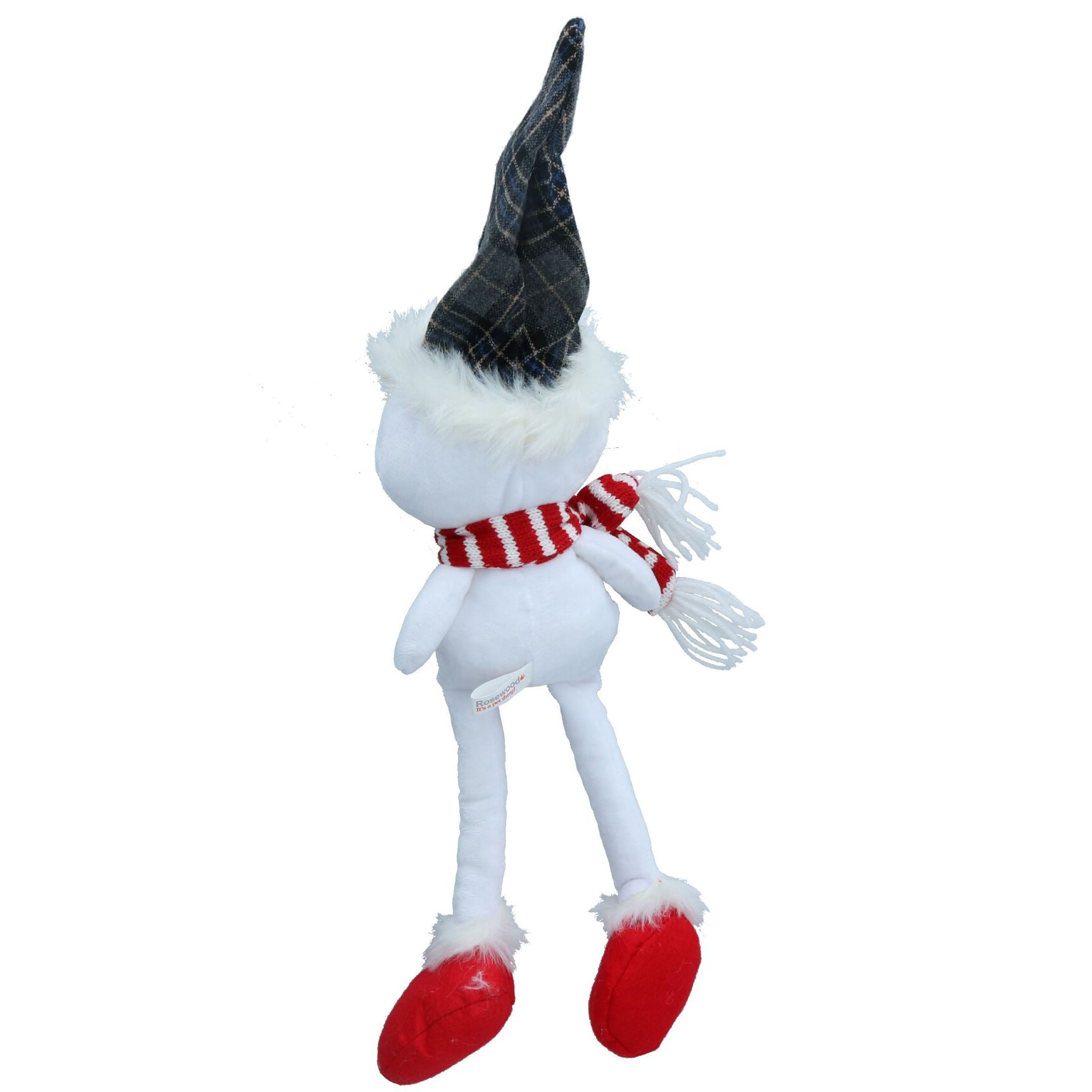 Cadeau de Noël pour chien en peluche réconfortant et couineur en forme de bonhomme de neige 13 x 40 cm