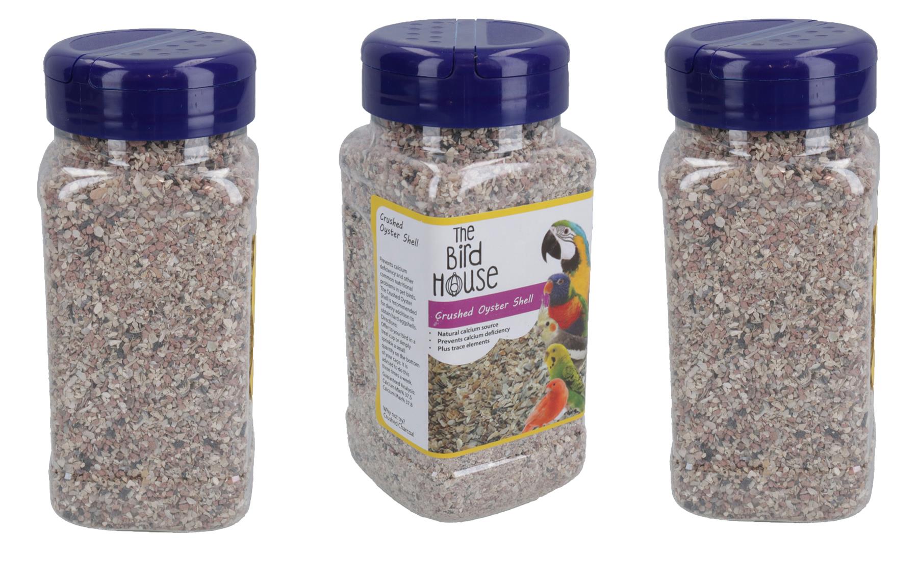 Lot de 3 coquilles d'huîtres broyées pour oiseaux, 600 g, calcium et minéraux, aide à la digestion
