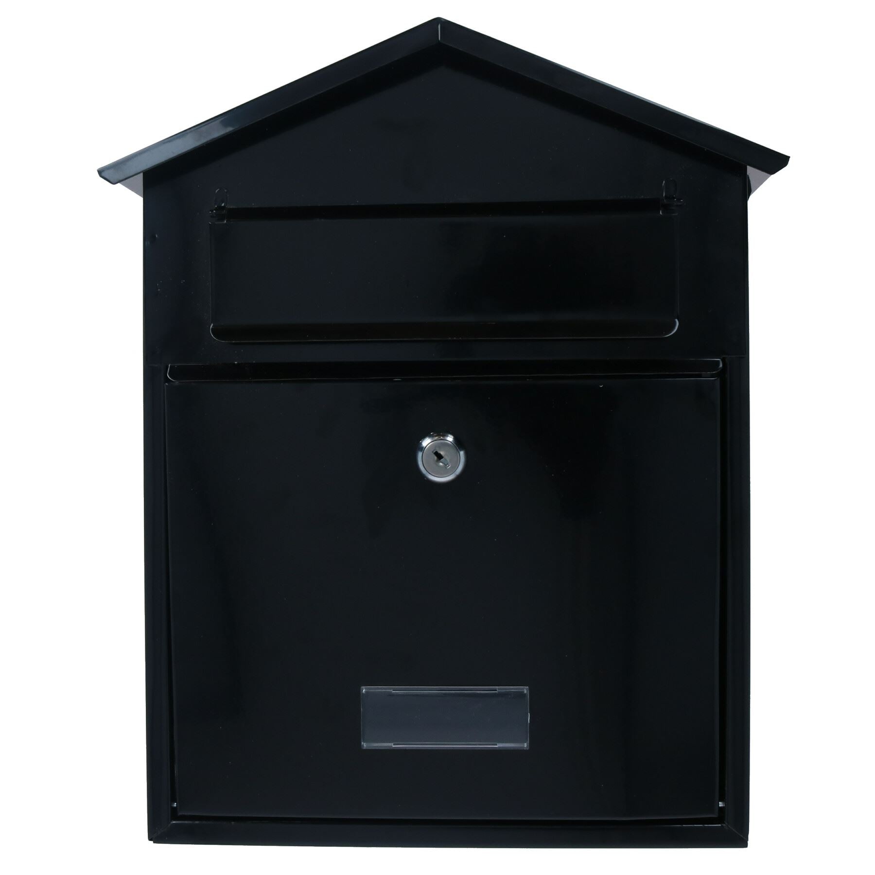 Boîte aux lettres en métal noir pour porte murale, portail, clôture, maison de jardin verrouillable