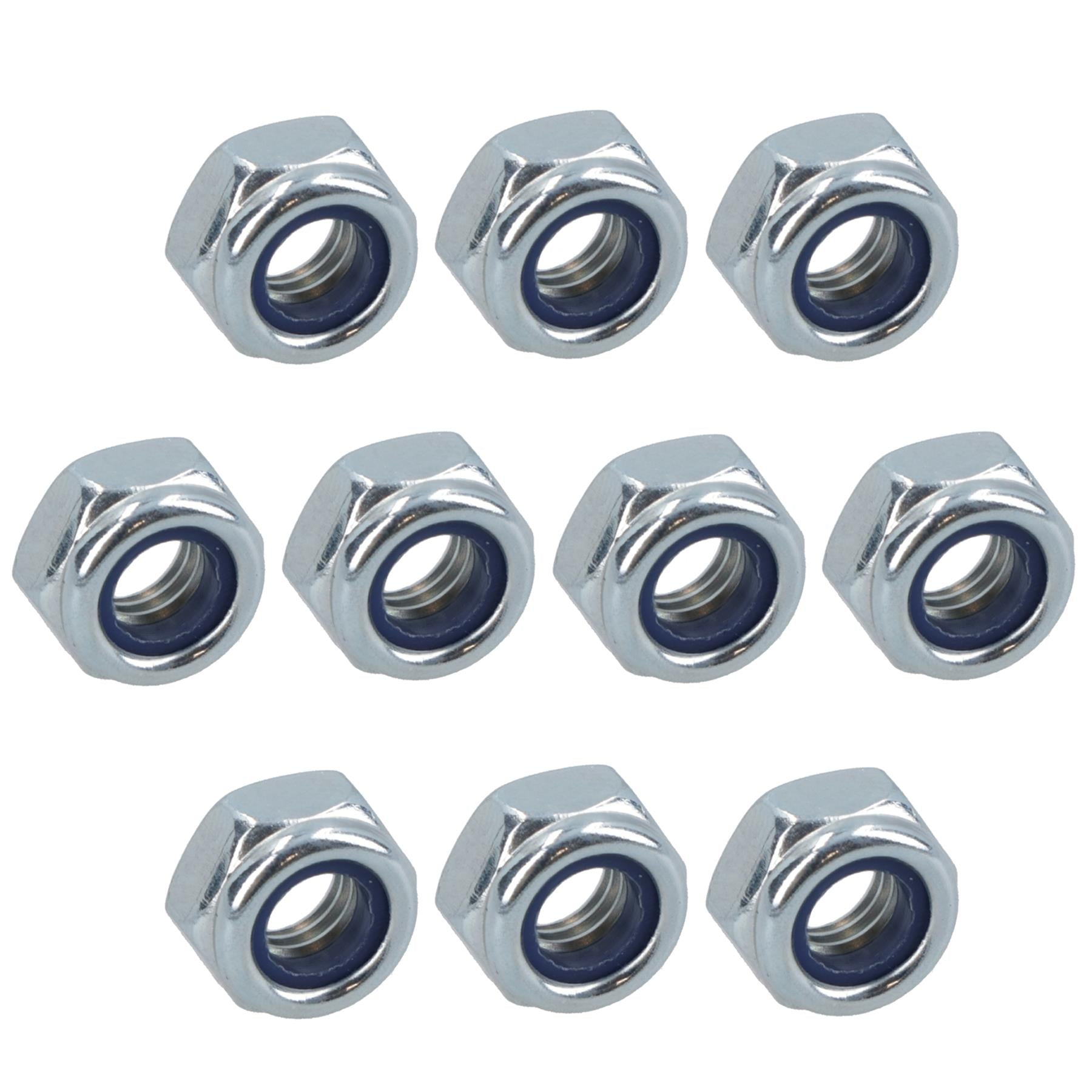 M5 x 0.8mm Nyloc Nut Fastener Hexagonal Metric Nuts Grade 8 Zinc Plated