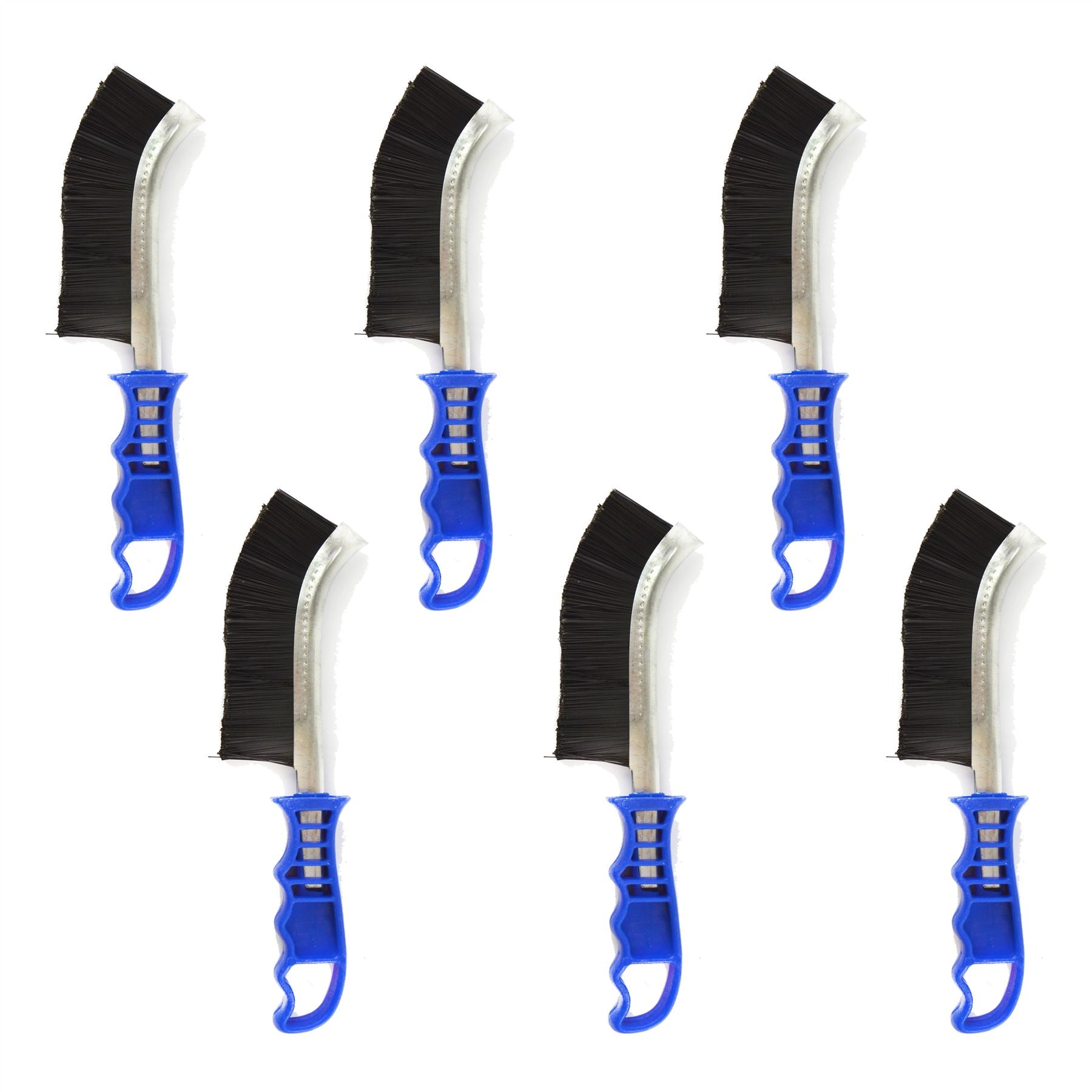 Gebogene Bürste mit harten PVC-Borsten von Spid, Reinigungsrad für Auto, Metall, Lack, Teile, 6 Stück