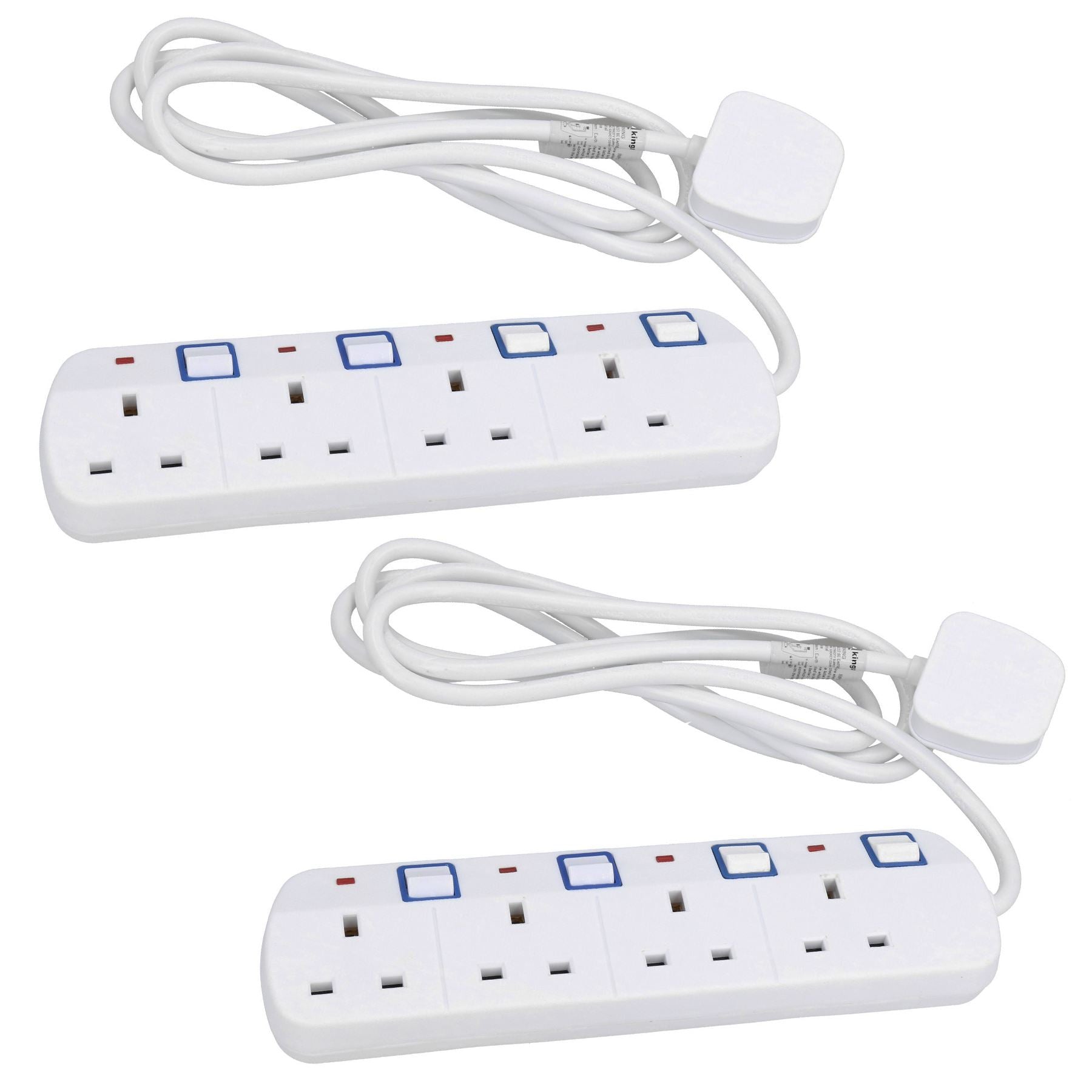 Adaptateur de rallonge de prise à 4 voies pour prise britannique Prises commutées individuellement