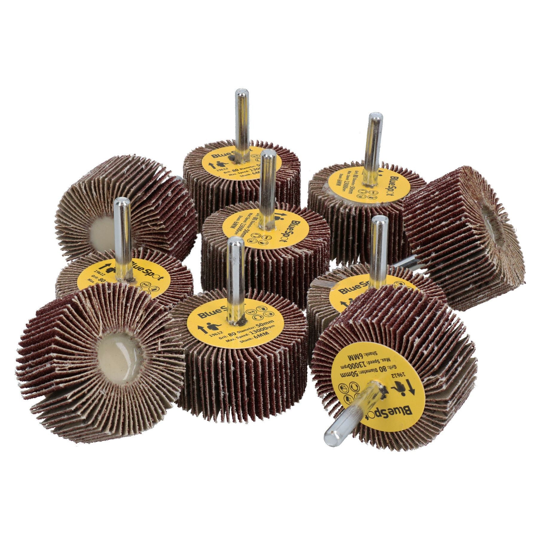 50mm Fächerschleifscheibe Schleifteller für Bohrmaschinen 6mm Schaft