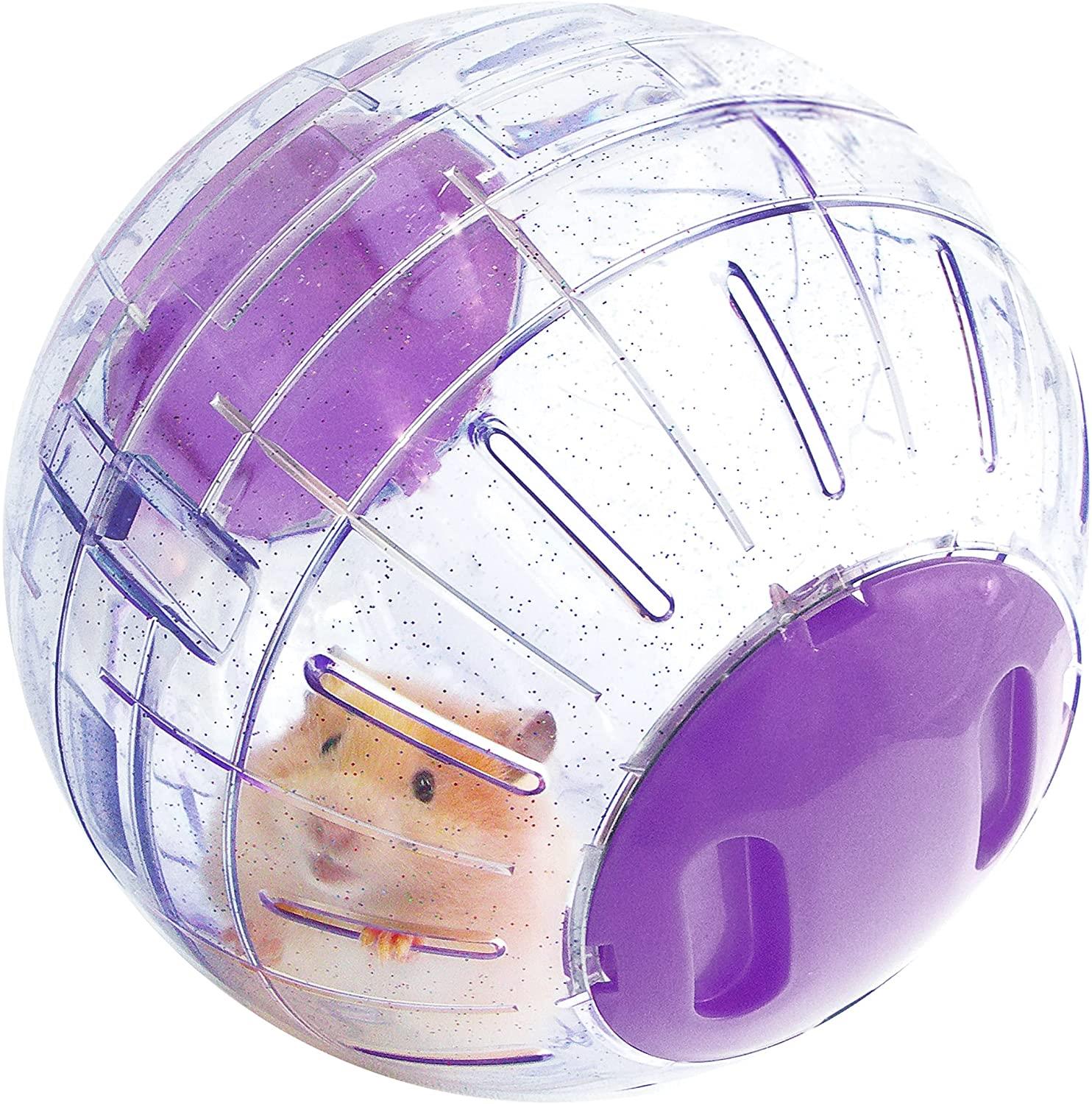 4 Small Animals Boredom Breaker Glitter Hamster Ball Play Toy Exercise Activity