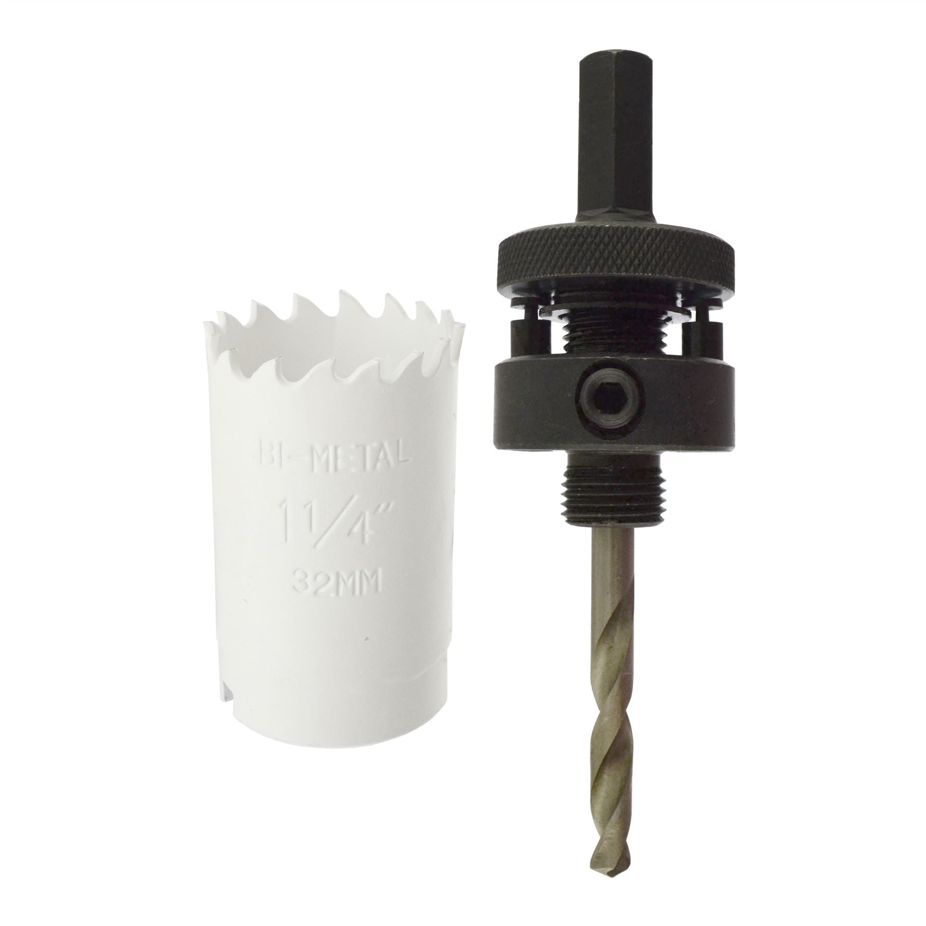 32 - 152 mm Lochsäge mit 1/2 Zoll Schaftbohrfutter, Fräser, Bimetall-Bohrer