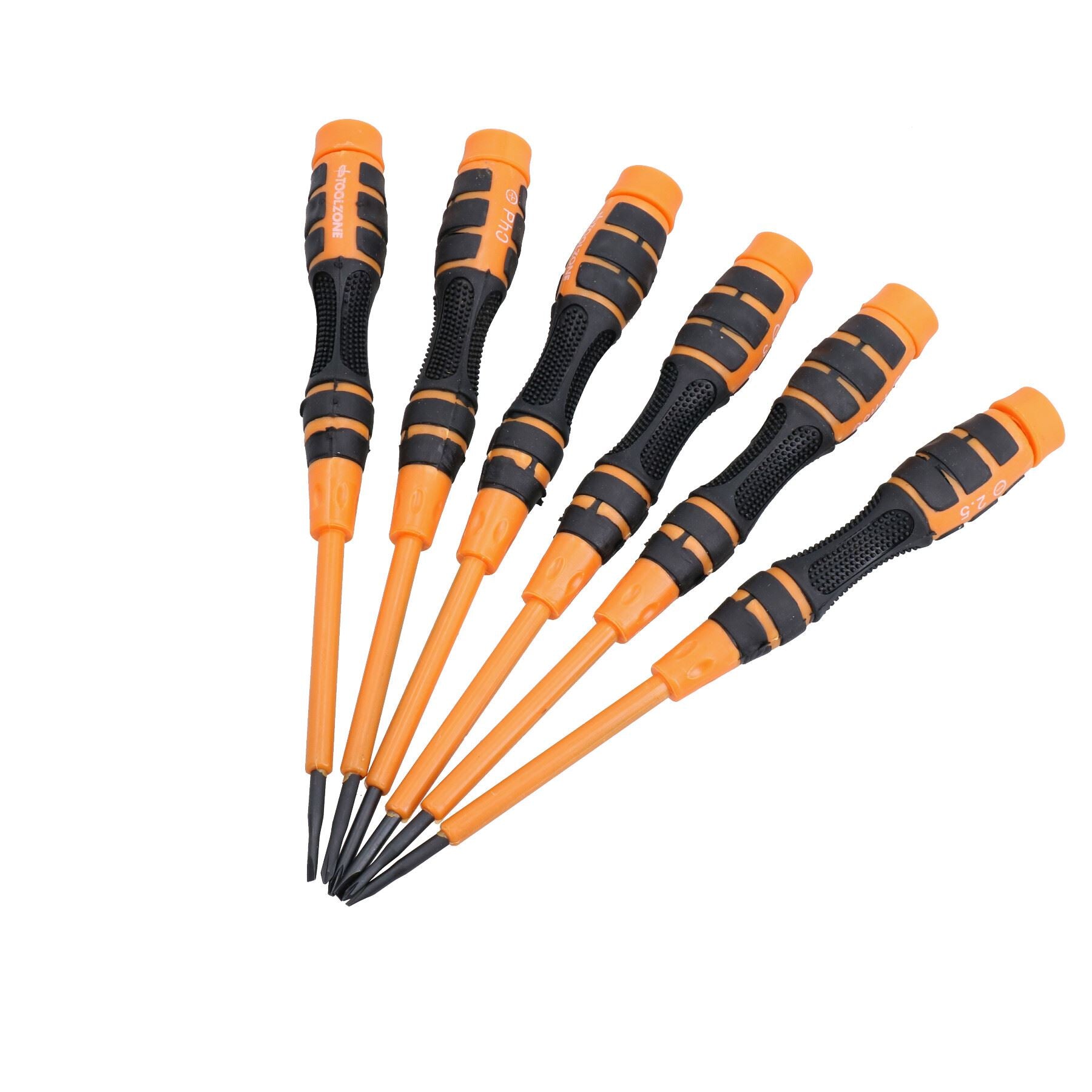 Jeu de 6 tournevis de précision à fente Phillips 2 - 3 mm PH00 - PH1 en acier au carbone