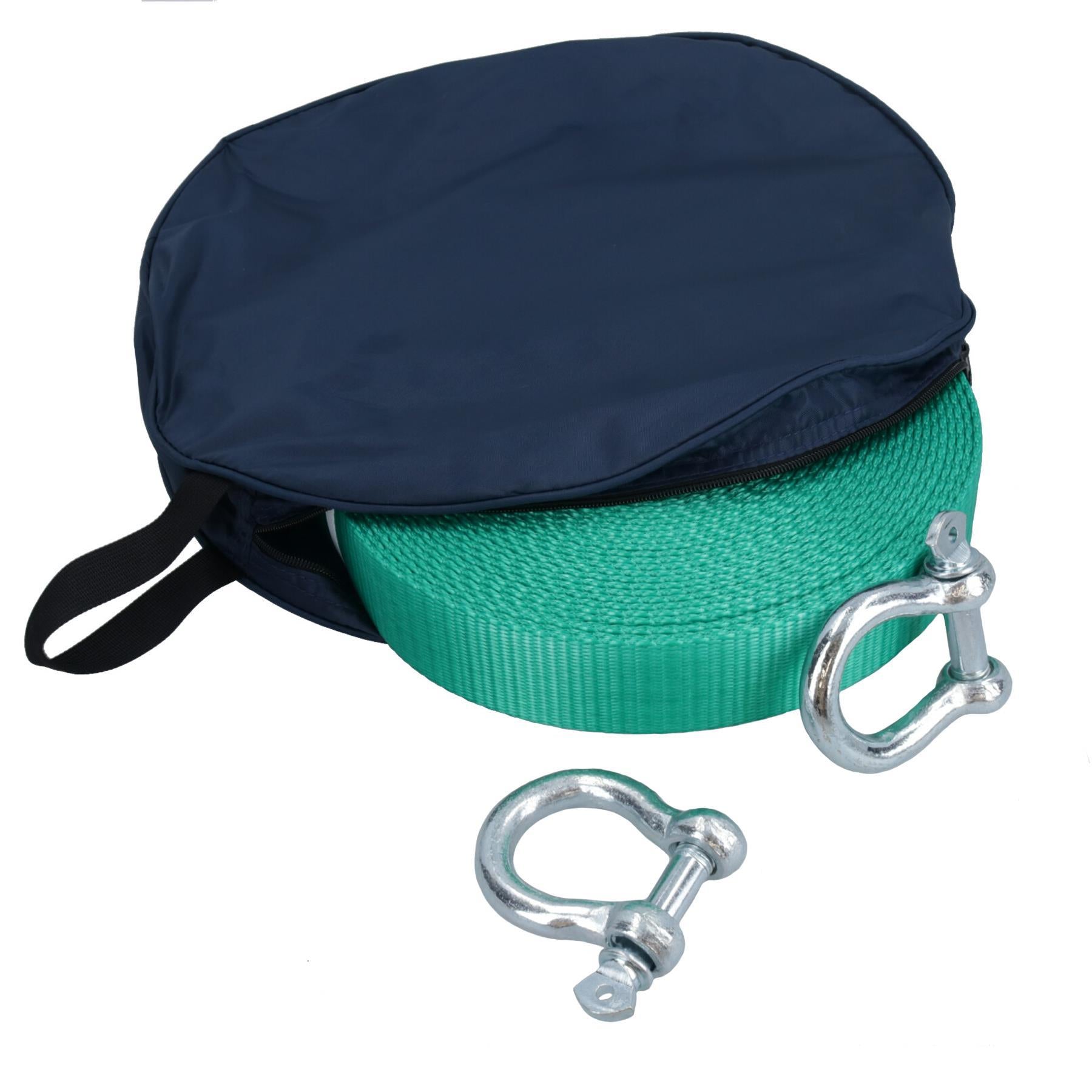 Sangle de remorquage longue de 20 m et deux manilles Sac de rangement 8 T 4x4 tout-terrain
