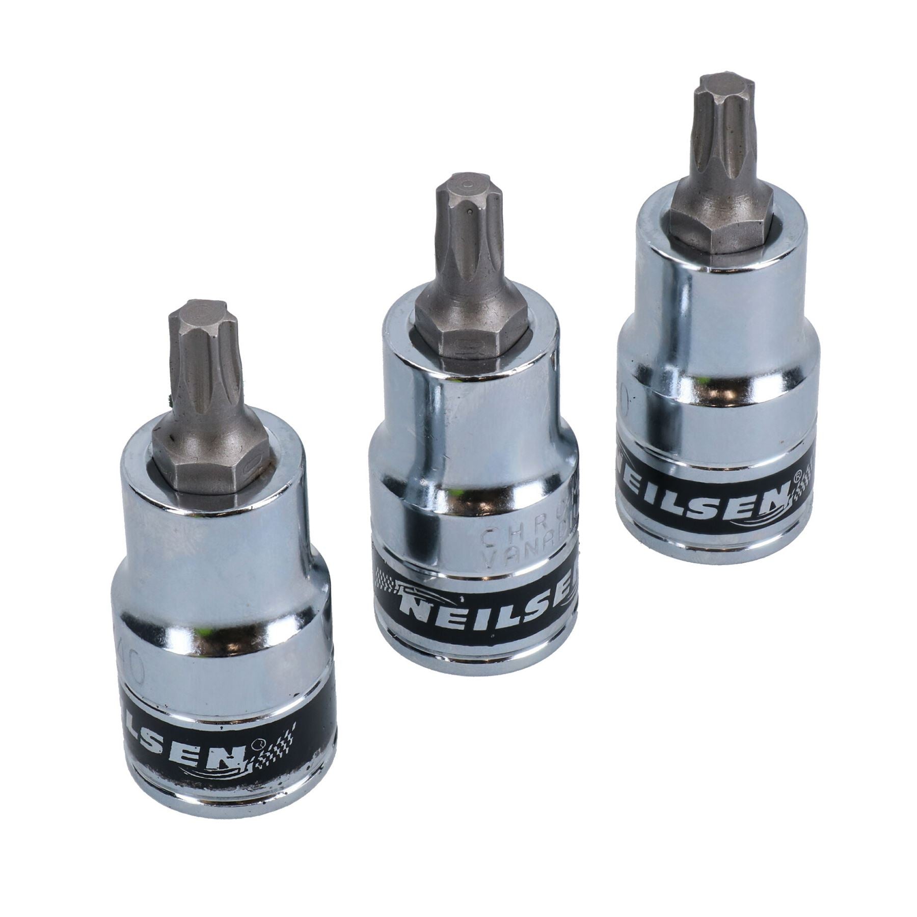 T40 Torx/Stern-Bit-Steckschlüsseleinsätze, 1/2 Zoll Antrieb, 3-tlg., 55 mm, Chrom-Vanadium CRV