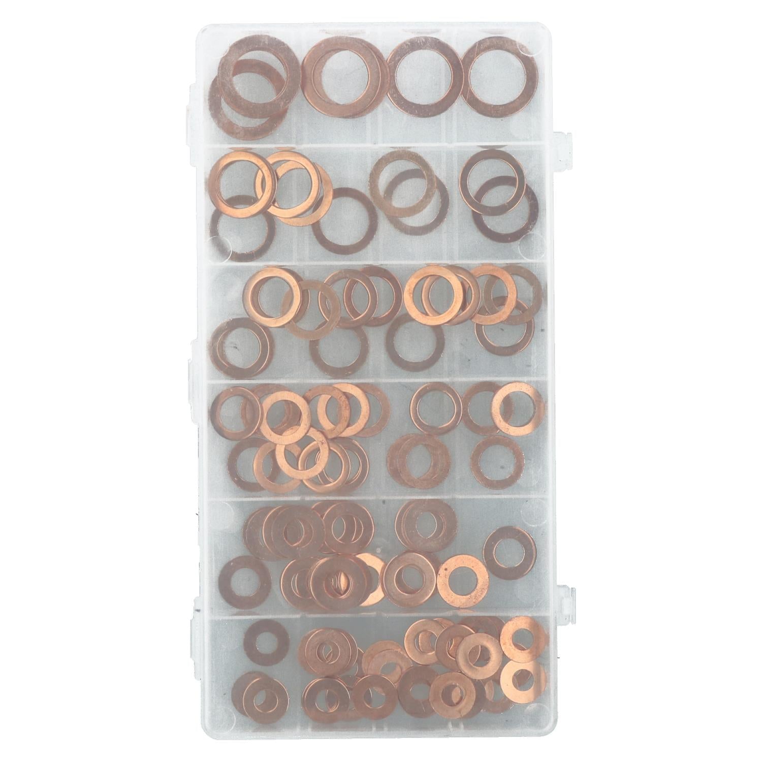 110PC Copper Washer Assortment M6 - 16 Hydraulic Fitting Seal Sump Ring Plug