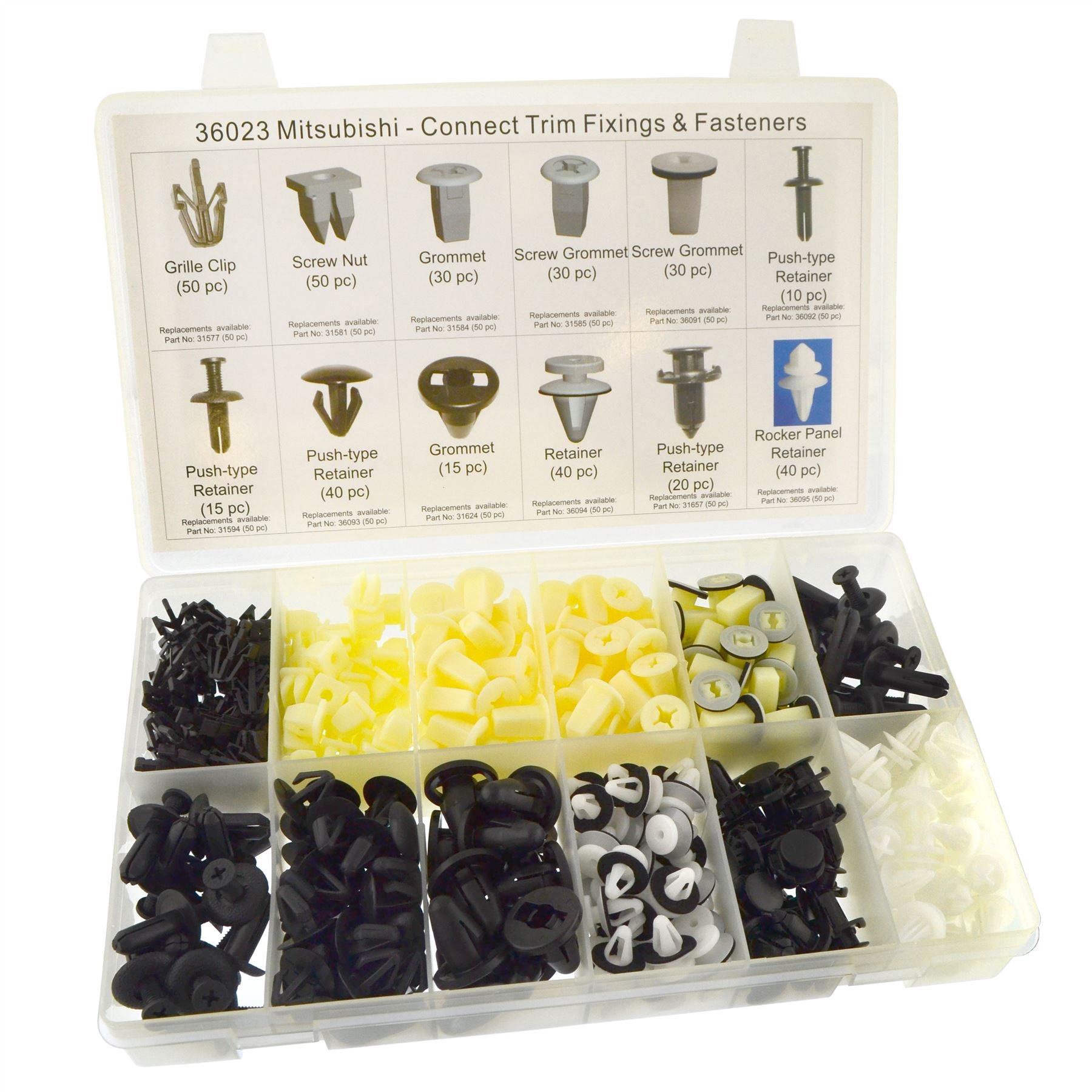 Assortiment de clips de garniture Mitsubishi Honda Toyota Isuzu Ford Escort 370 pièces LSR04
