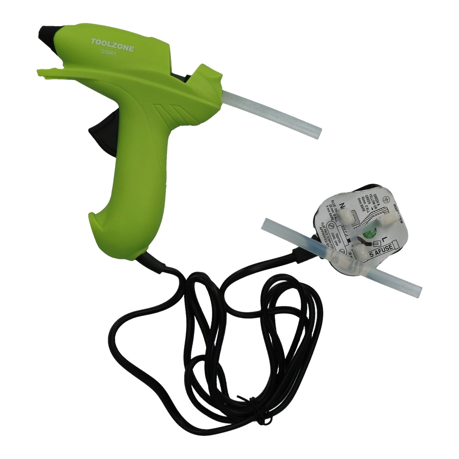 Heißklebepistole, 10 W, Heißkleber, elektrischer Auslöser und 2 Nachfüllpackungen für Klebesticks