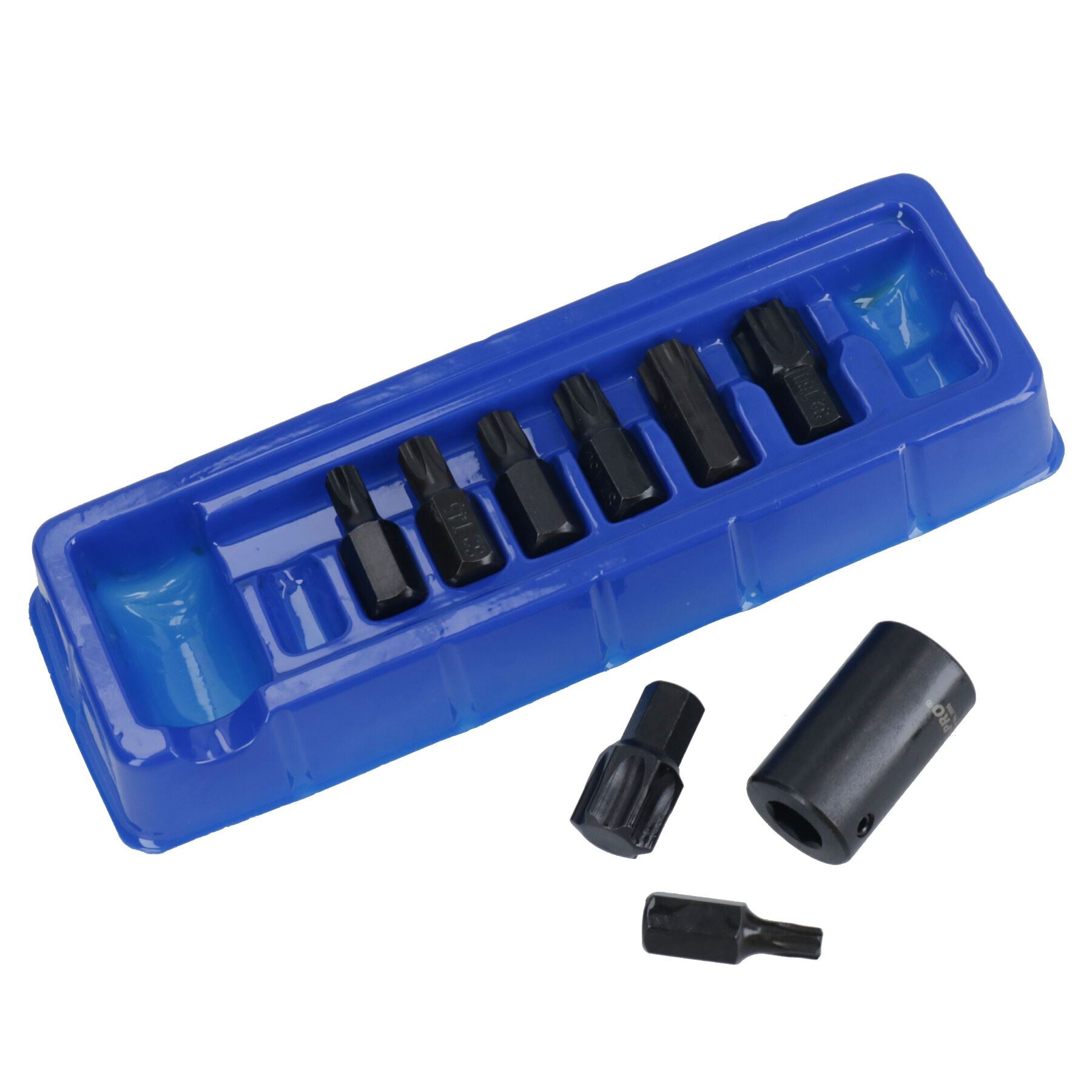 Douilles à embouts mâles Torx Star Impact avec porte-embouts 1/2 po T30 – T70, ensemble de 9 pièces
