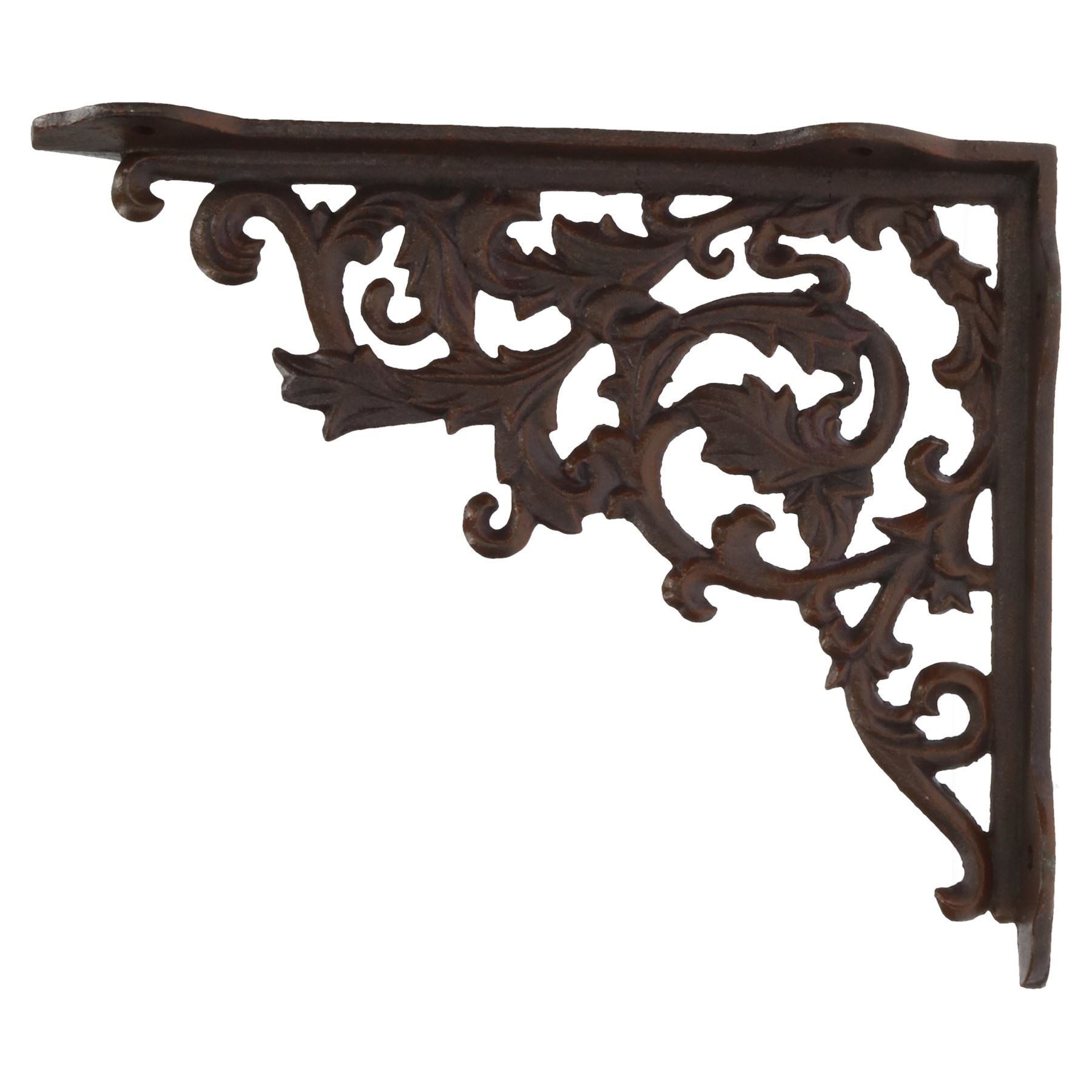 Eckwinkel Regalwinkel Blatt Blätter Scroll Muster Dekoration braun rost