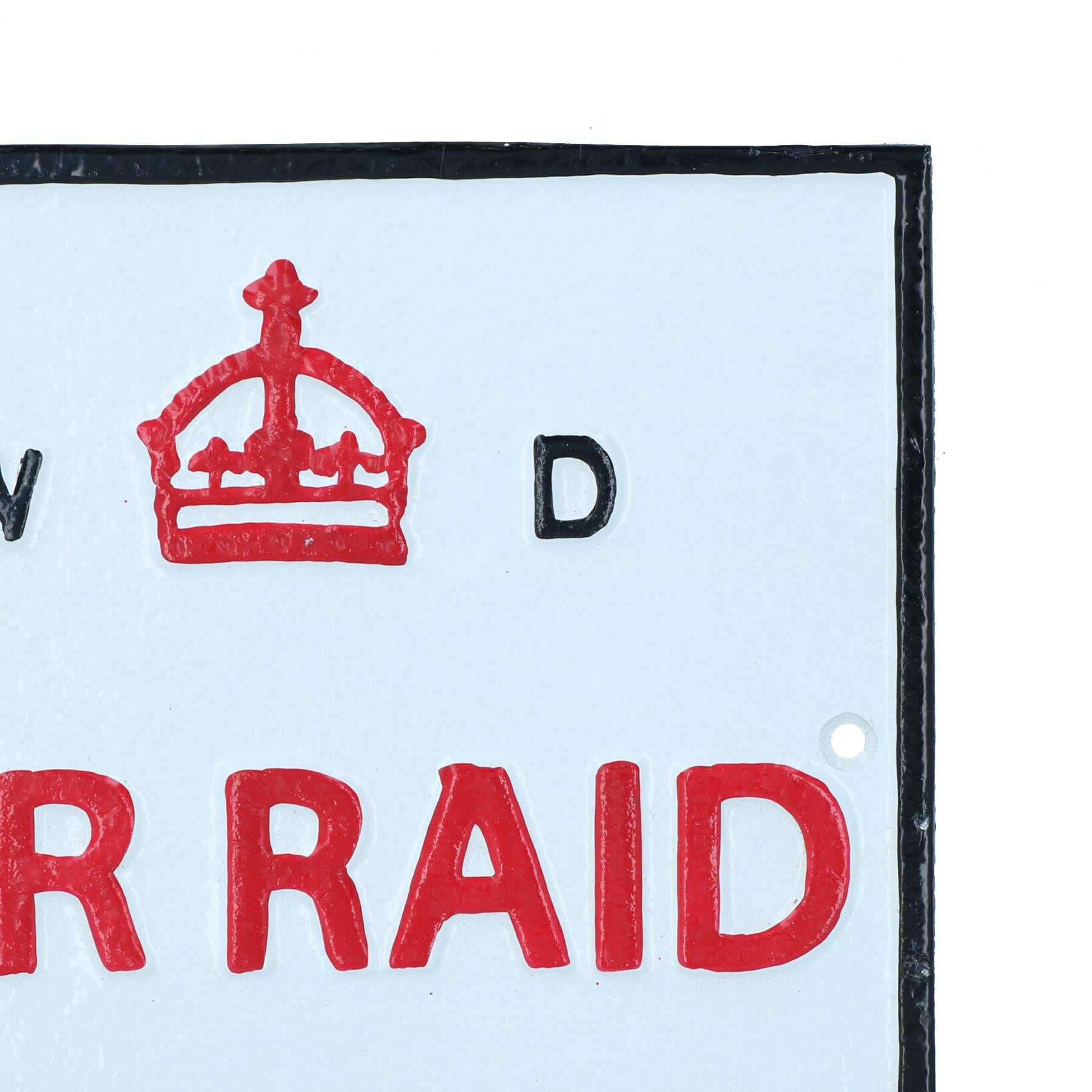 Air Raid Shelter Cast Iron Sign Plaque Door Wall House Fence Gate Garden Yard