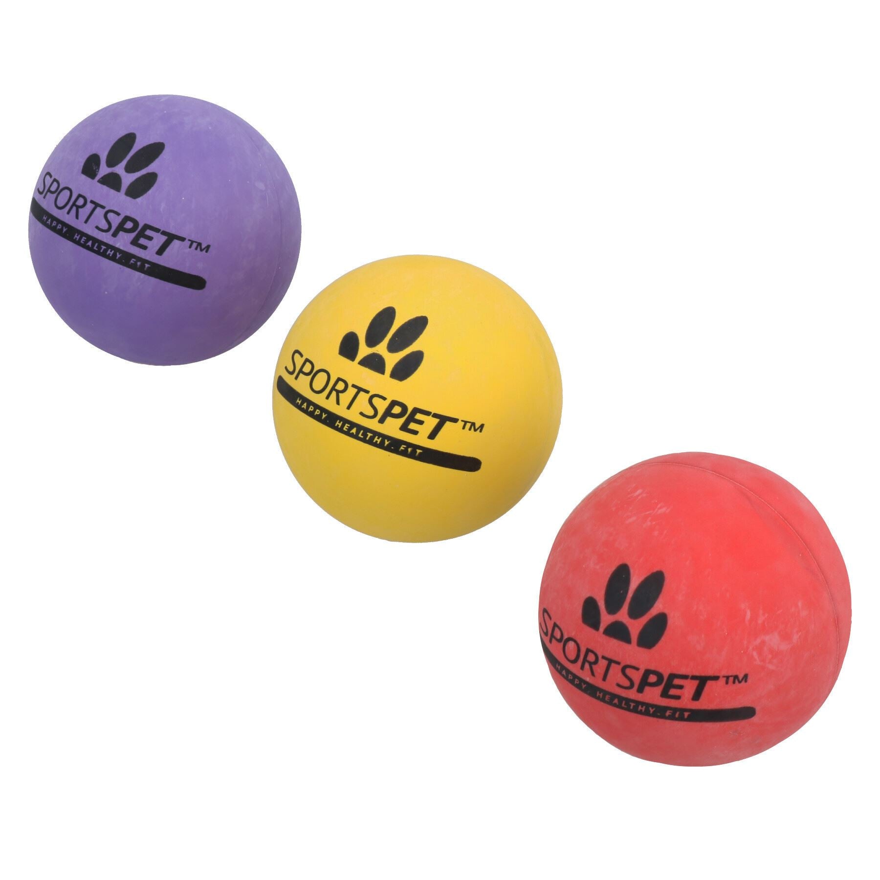 3er-Pack langlebige, robuste, pralle, erstklassige, ungiftige Gummibälle für Hunde, Haustier-Spielgeschenk