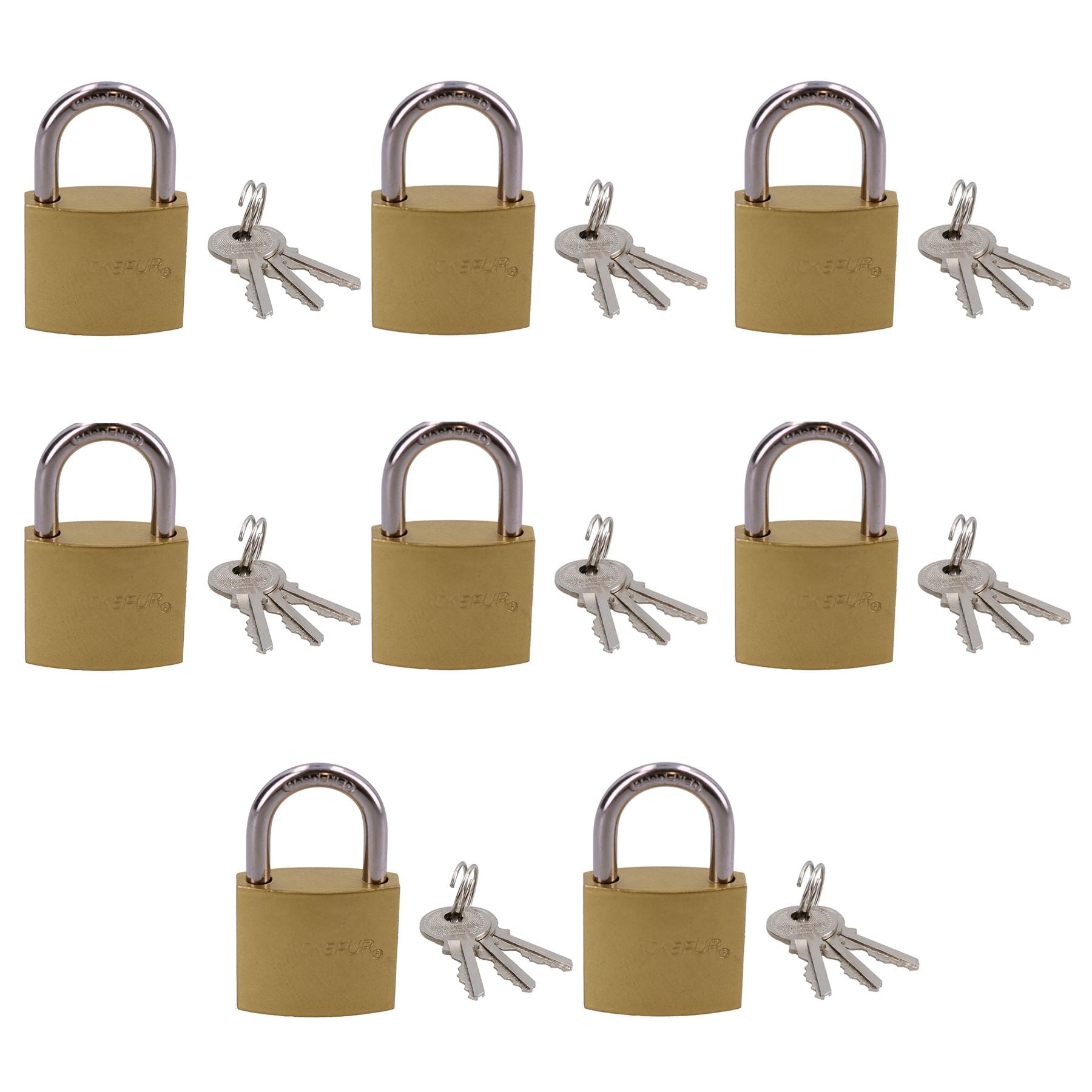 Cadenas de sécurité robuste de 38 mm avec revêtement en laiton et fer, 3 clés sécurisées