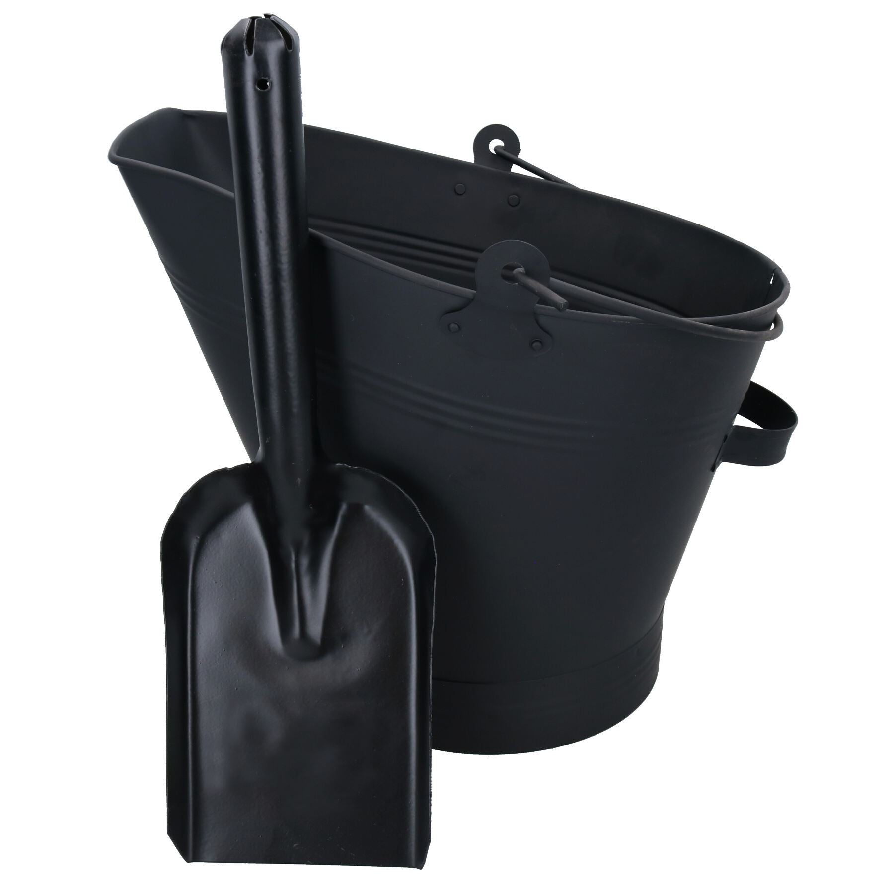 Fireplace Waterloo Style Scuttle Wide Mouth Bucket + 5” Wide Coal Hand Shovel