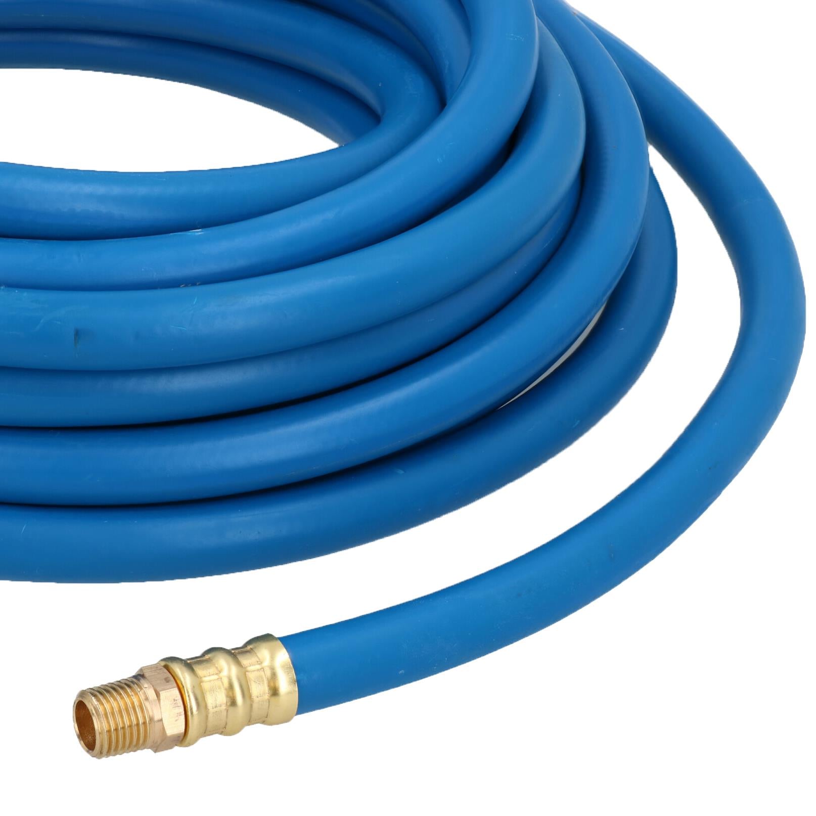 Tuyau d'air de 10 m, 8 mm, en caoutchouc souple, pour compresseur d'air, 1/4" BSP, embouts en laiton, haute visibilité