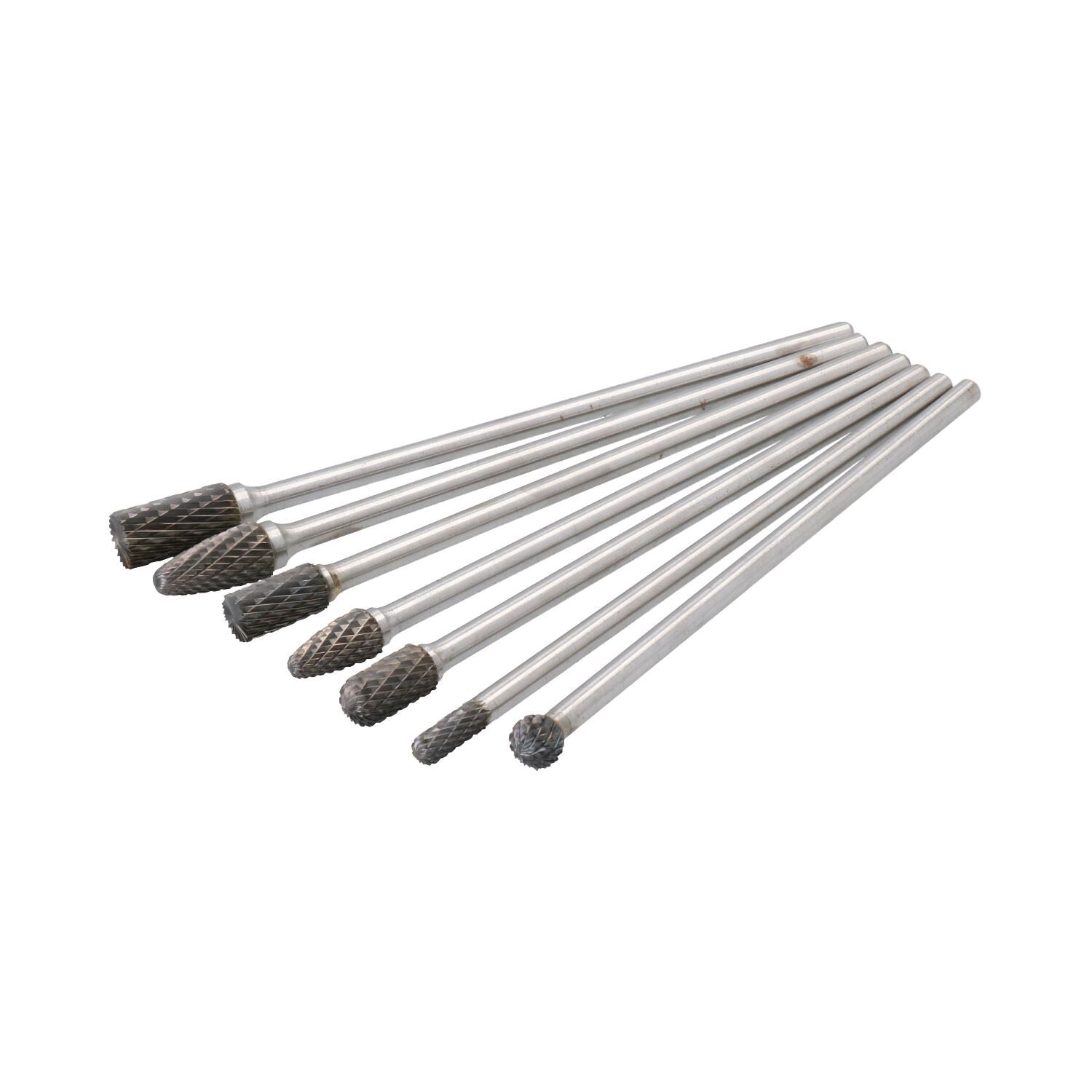 Meuleuse pneumatique allongée, pince de serrage 1/4 po, 25 000 tr/min, arbre de 5 po + 7 longues fraises rotatives
