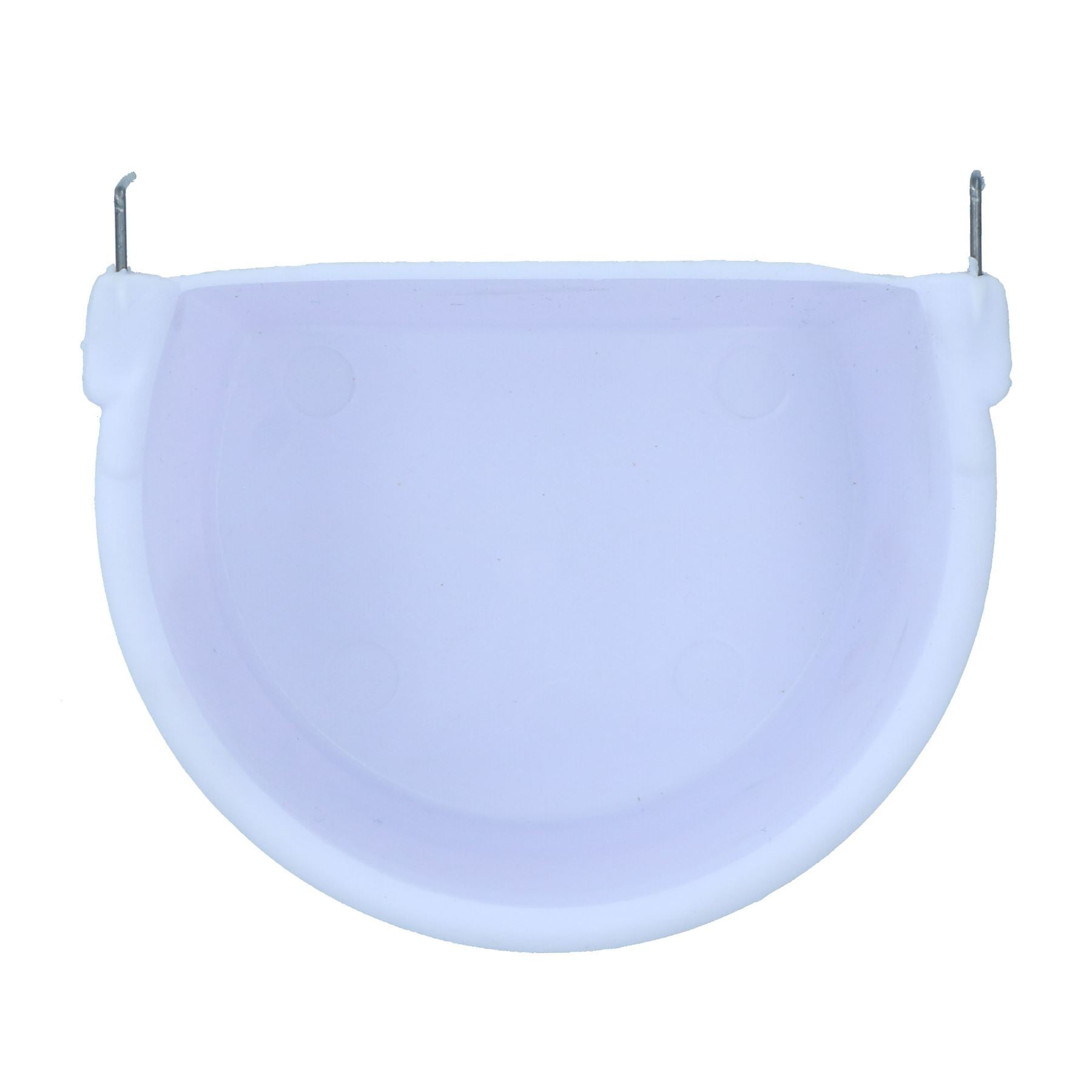 Lot de 2 grandes mangeoires à oiseaux en plastique blanc pour cage à eau/nourriture pour oiseaux 11,5 cm