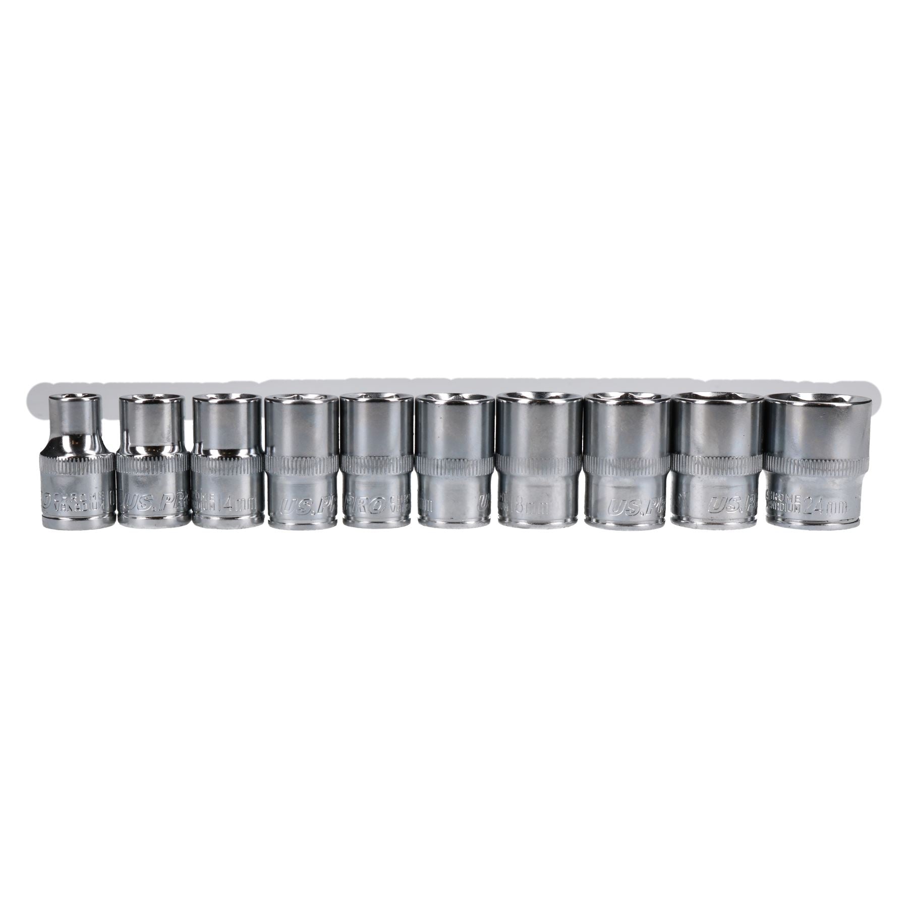 Ensemble de douilles peu profondes et d'accessoires métriques 37 pièces 1/4" 3/8" et 1/2" 4 mm - 24 mm