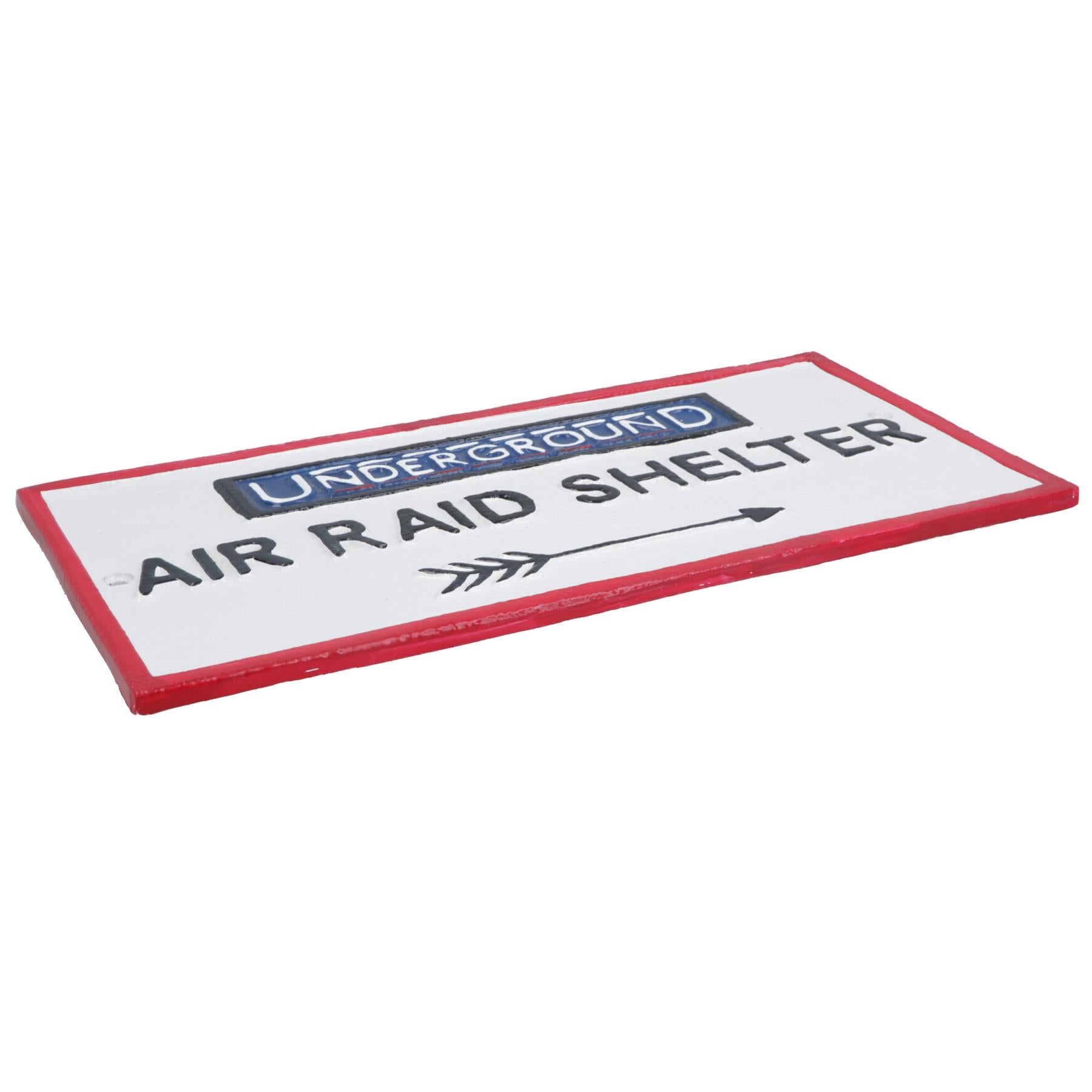 Underground Air Raid Shelter Cast Iron Sign Plaque London Wall House Garden