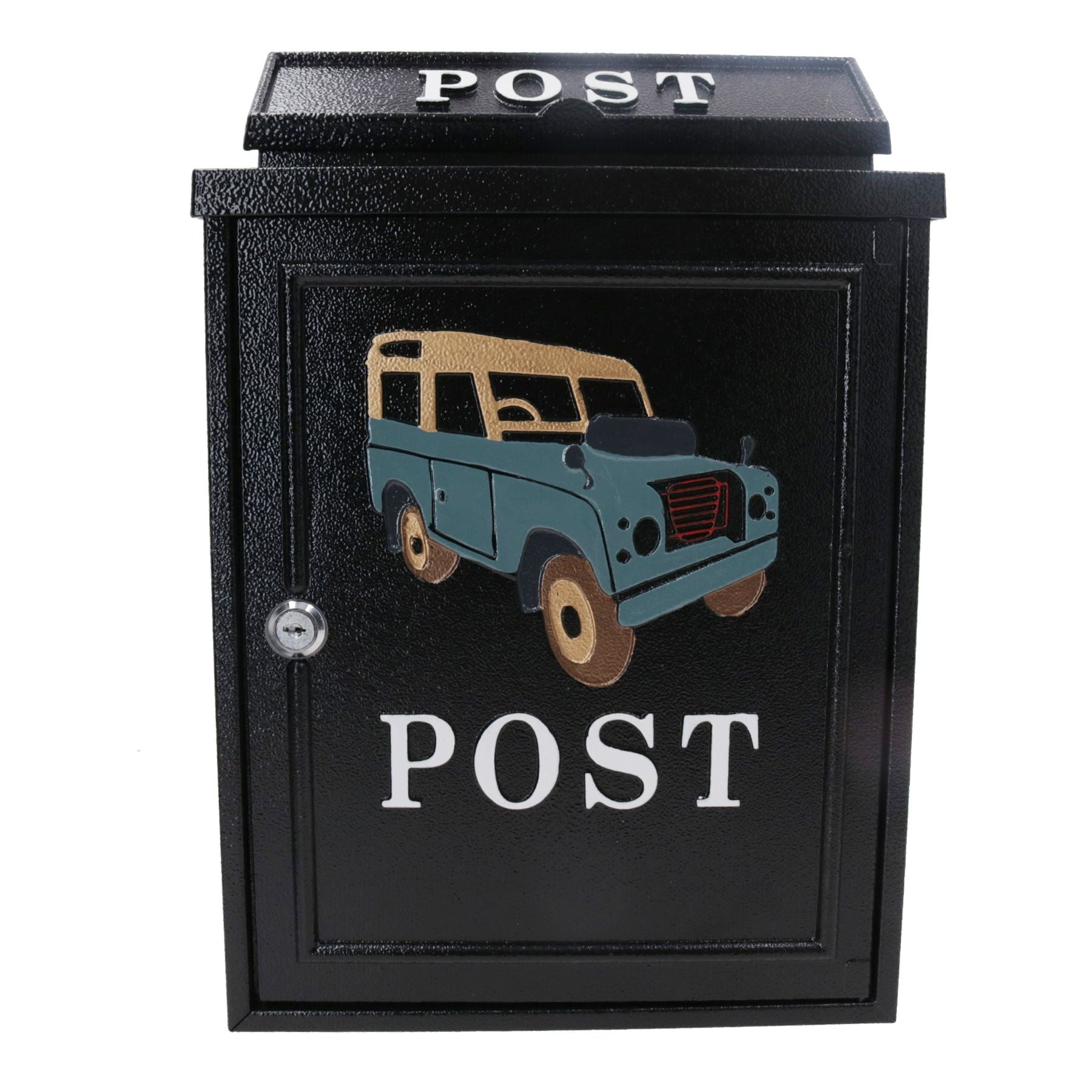 Landrover Defender Letter Post Mail Box Metal Black Wall Door House Lockable