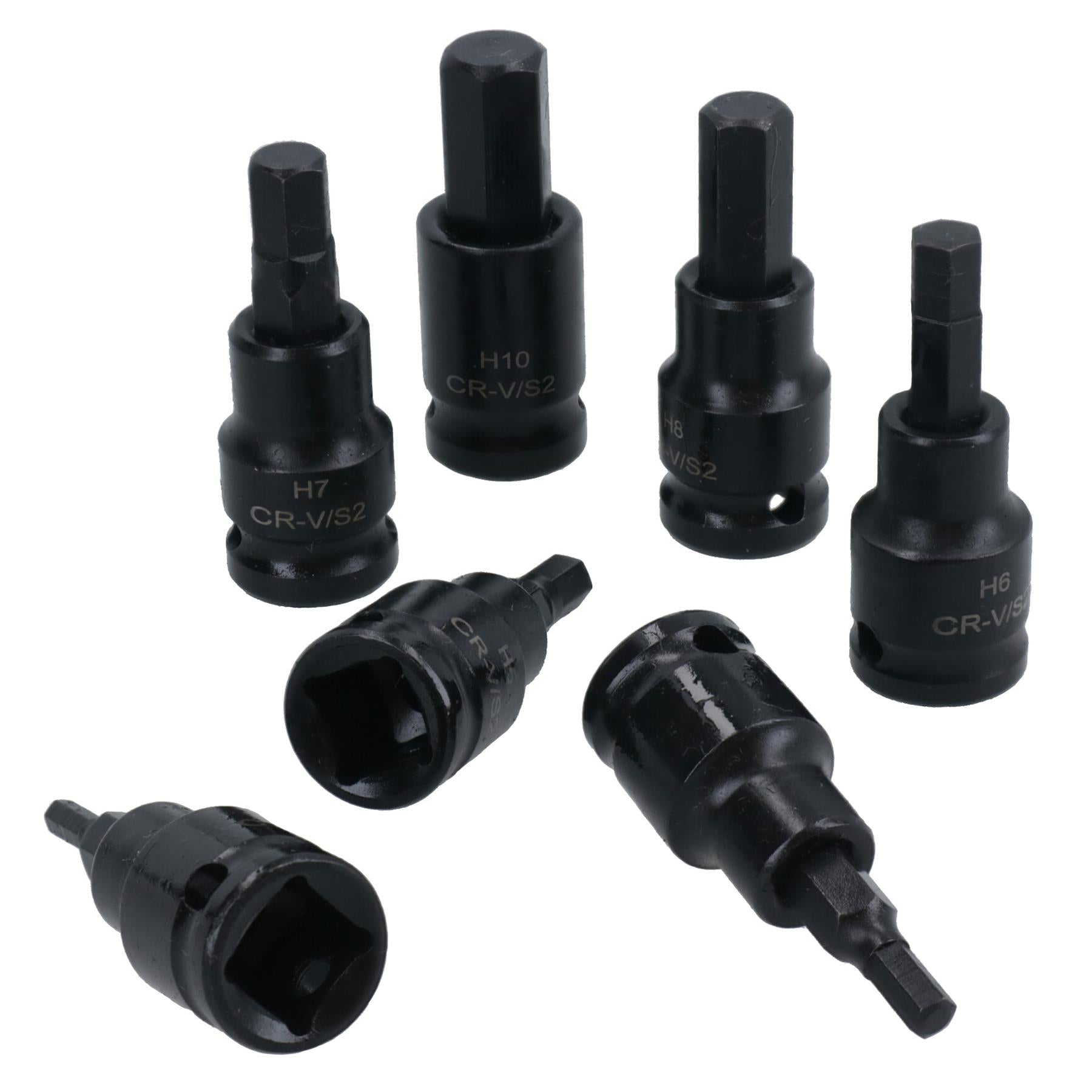 Douilles Allen à embout hexagonal à impact métrique MM 4 mm – 10 mm, lot de 7 pièces