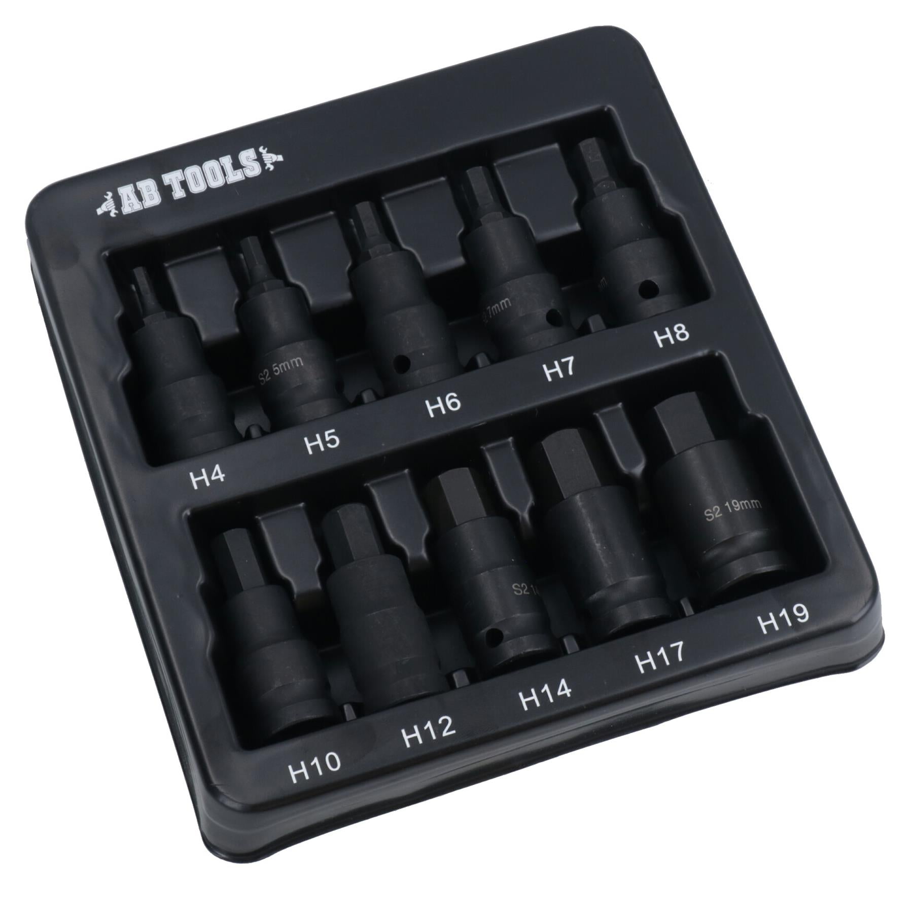 30" Breaker Power Bar & 10pc Impact Hex Bit Socket Set 1/2'' Drive 4 -19mm
