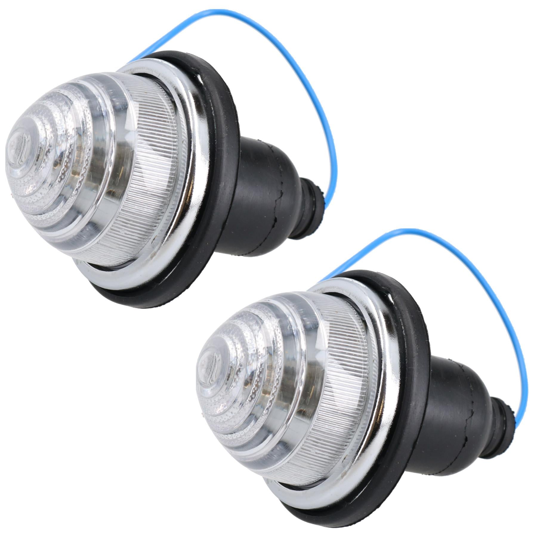 Lot de 2 feux latéraux avant 12 V pour voiture classique, remorque, caravane, blanc/transparent