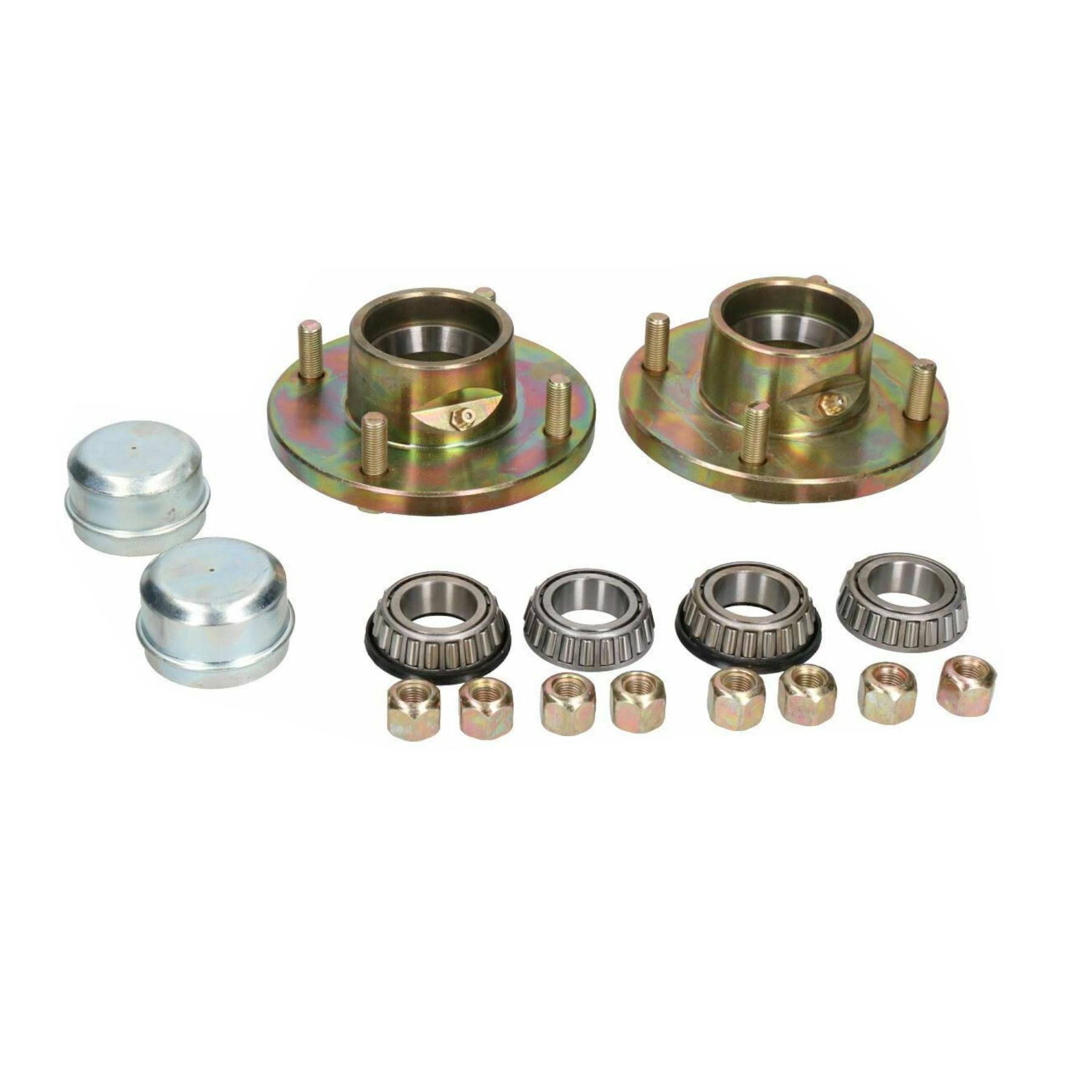 Suspensions de remorque galvanisées de 750 kg et moyeux PCD de 4 po (paire) Roulements Knott