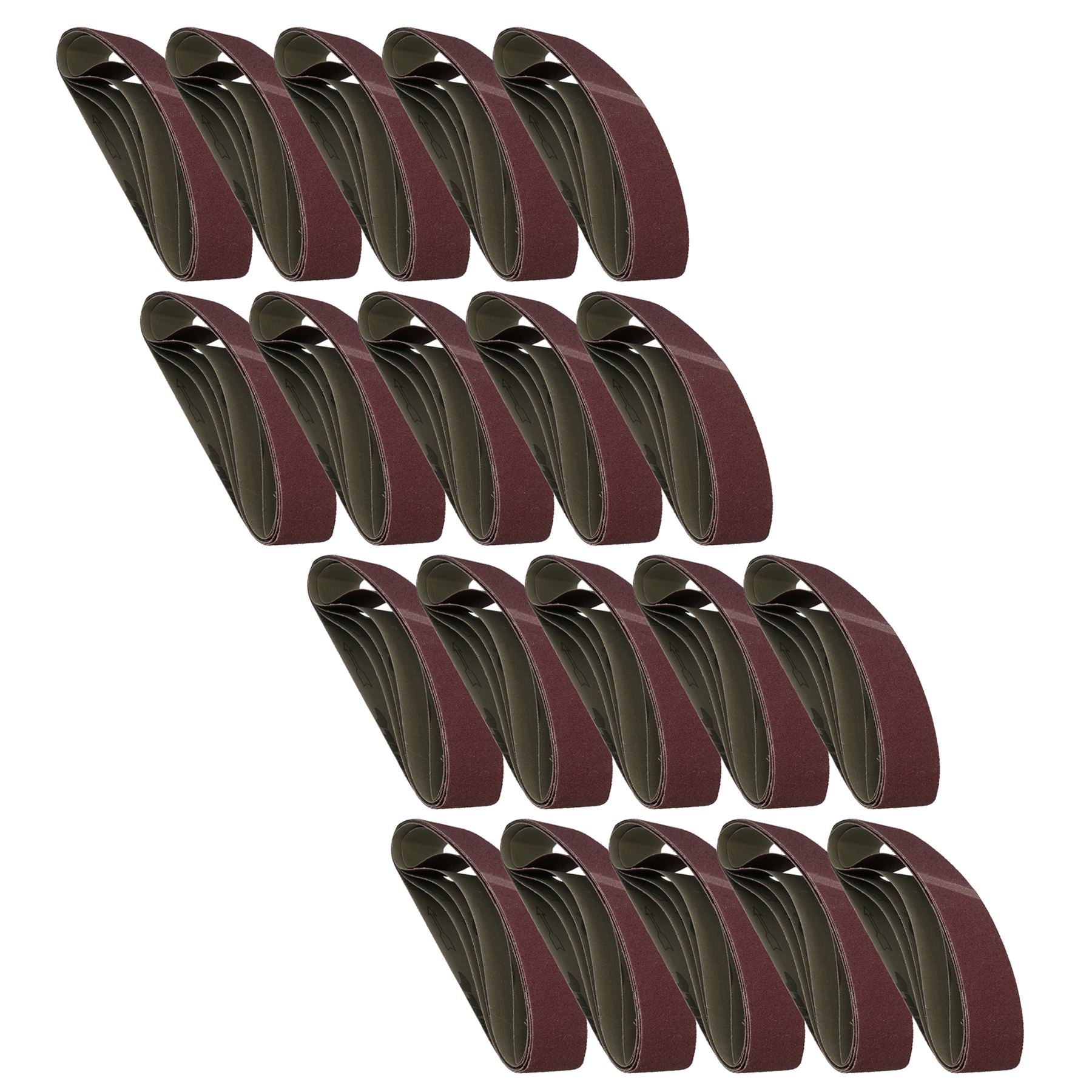 Bandes abrasives durables 686 mm x 50 mm, grain moyen 80, oxyde d'aluminium pour meuleuses