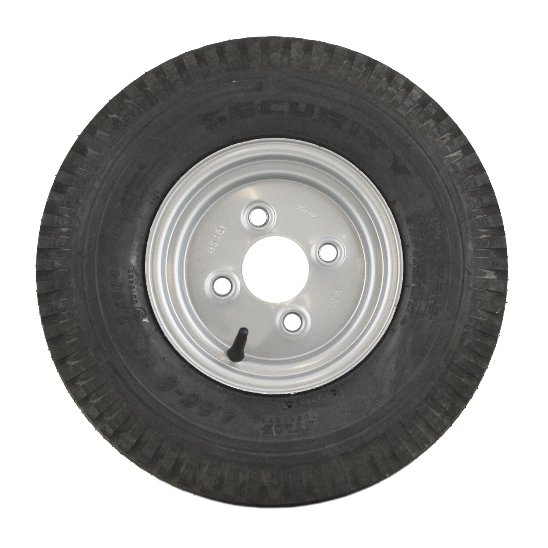 Pneu de remorque 4,00 x 8 100 mm PCD 6 plis Jante de roue 4 goujons Tubeless 70N TRSP22