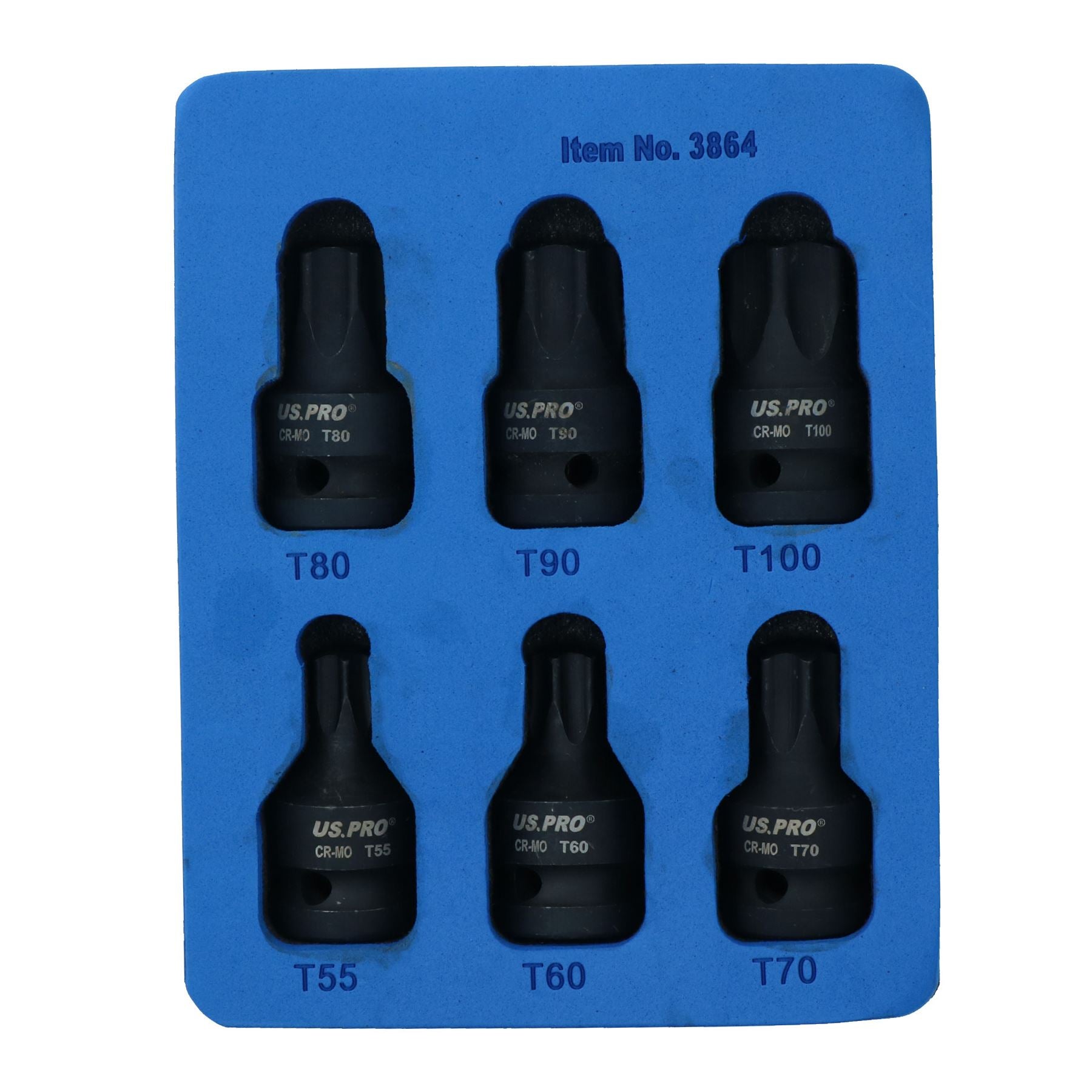 1/2-Zoll-Antrieb, Torx-Steckschlüssel, flach, mit Sternform, T55 – T100, 6-tlg.