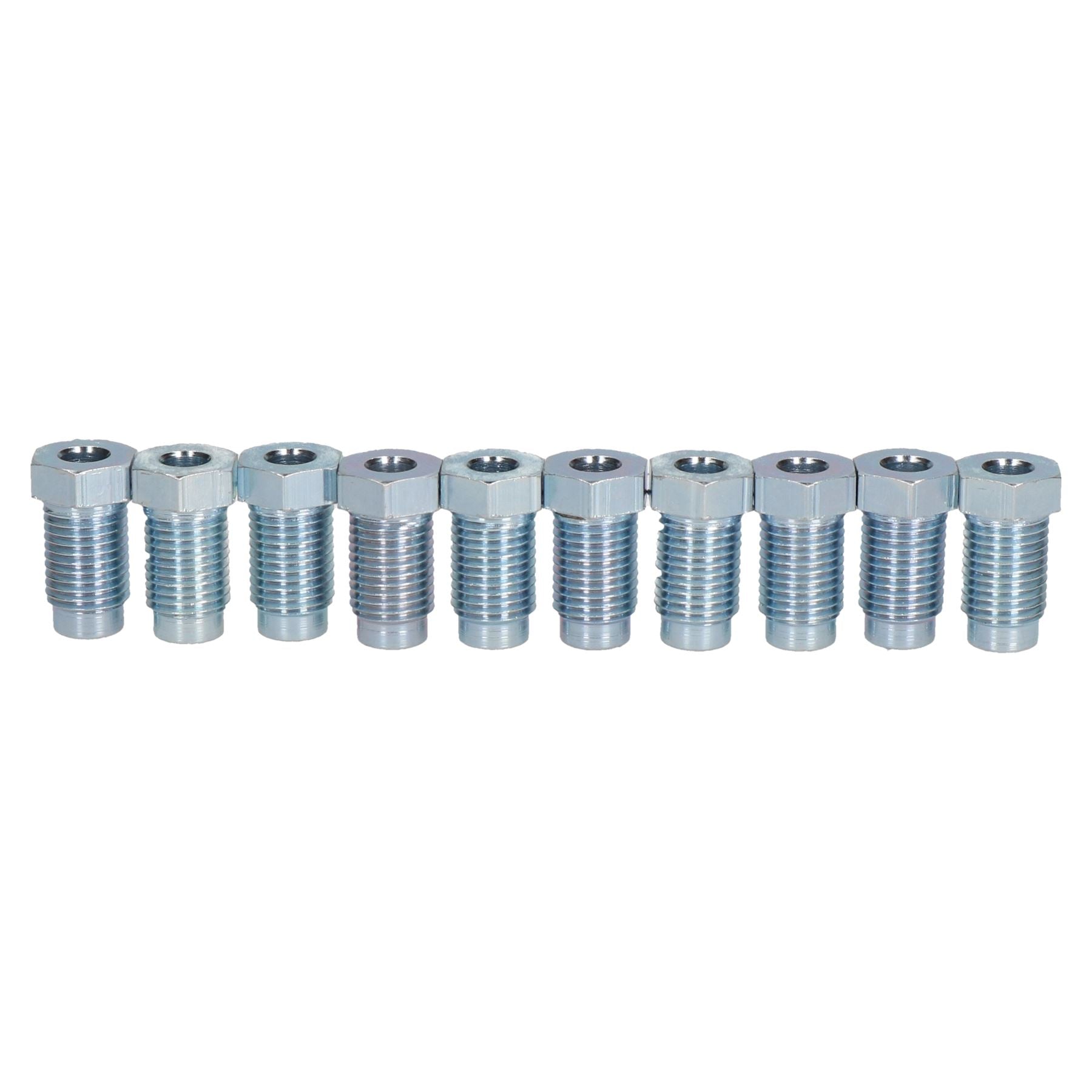 Stahl-Bremsleitungs-Anschlussstücke 3/8" x 24 UNF für 3/16" Bremsleitung, 10 Stück