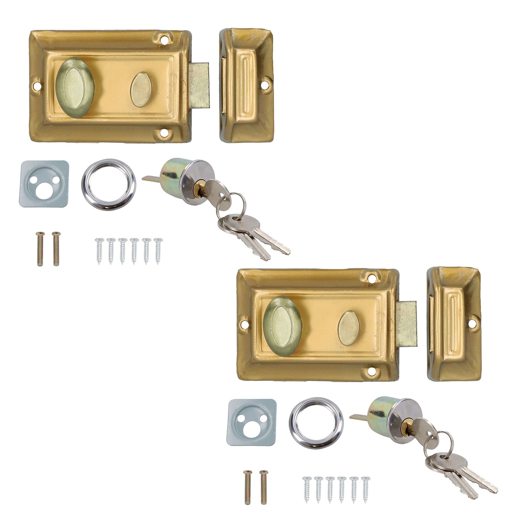 Serrure de porte d'entrée avec finition en laiton, loquet de sécurité à cylindre de type Yale