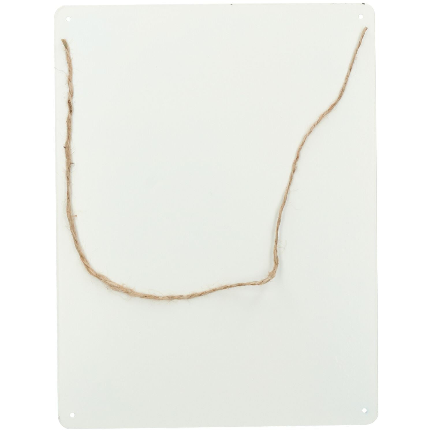 Panneau en métal rétro à suspendre « Our Kichen Rules » avec trou pré-perforé 25 x 33 cm