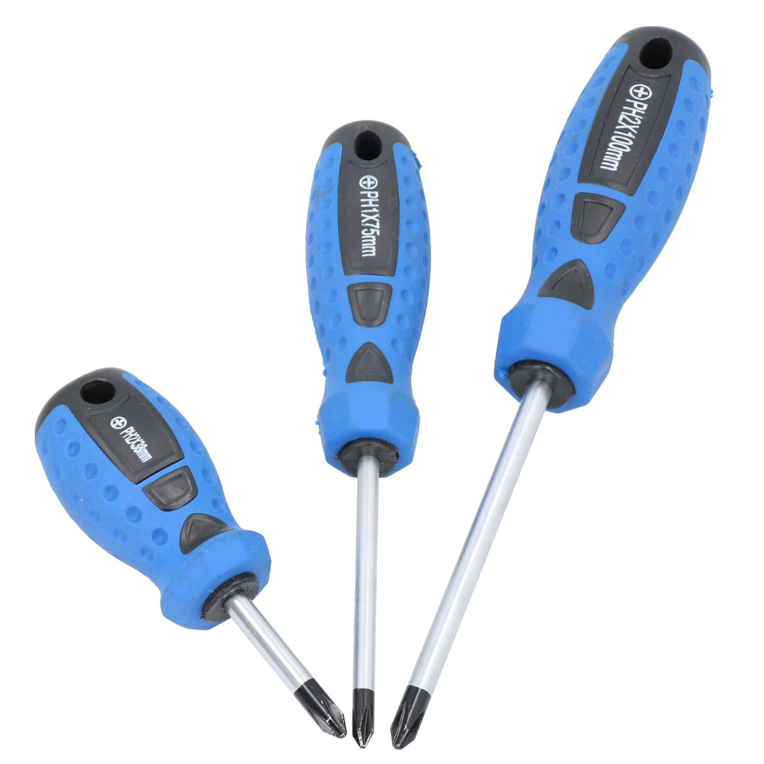 Phillips PH Schraubendreher mit magnetischer Spitze Gummigriff PH1 + PH2