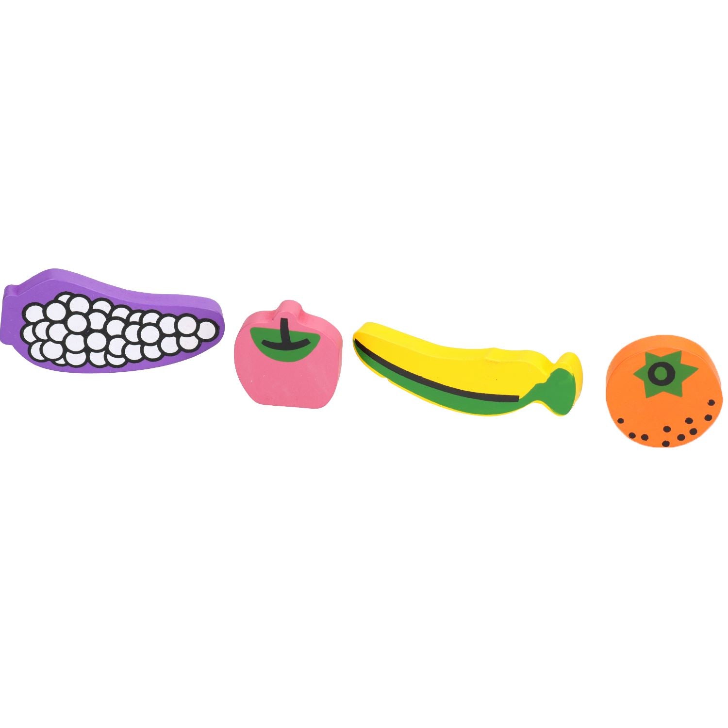 Lot de 4 jouets à grignoter en forme de fruits Woodies pour petits animaux
