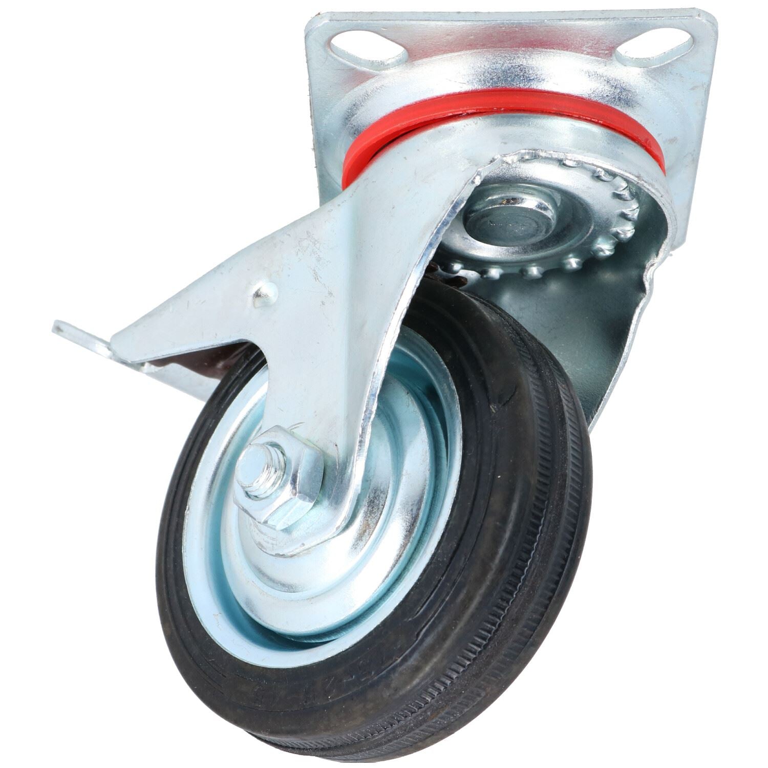 Roulettes fixes et pivotantes de 3 po 75 mm avec freins pour meubles de chariot, lot de 8