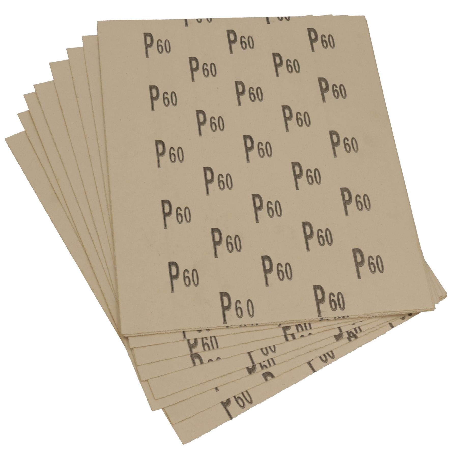 20pc verschiedene Schleifpapier Schleifblätter für Metall Holz Kunststoff grob 60 Grit