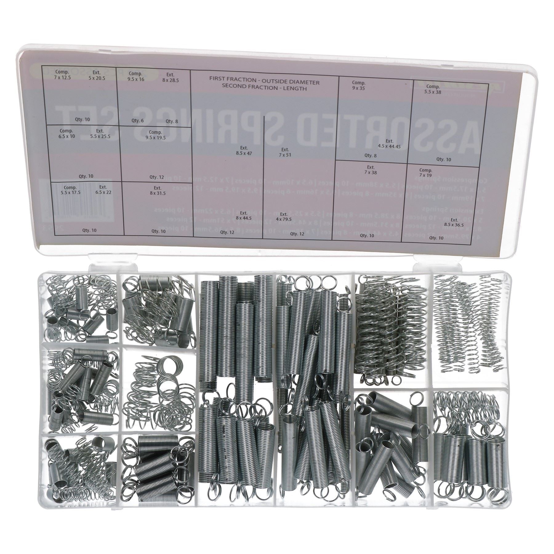 Assorted Spring Set Compression and Extension Tension Springs 200pc