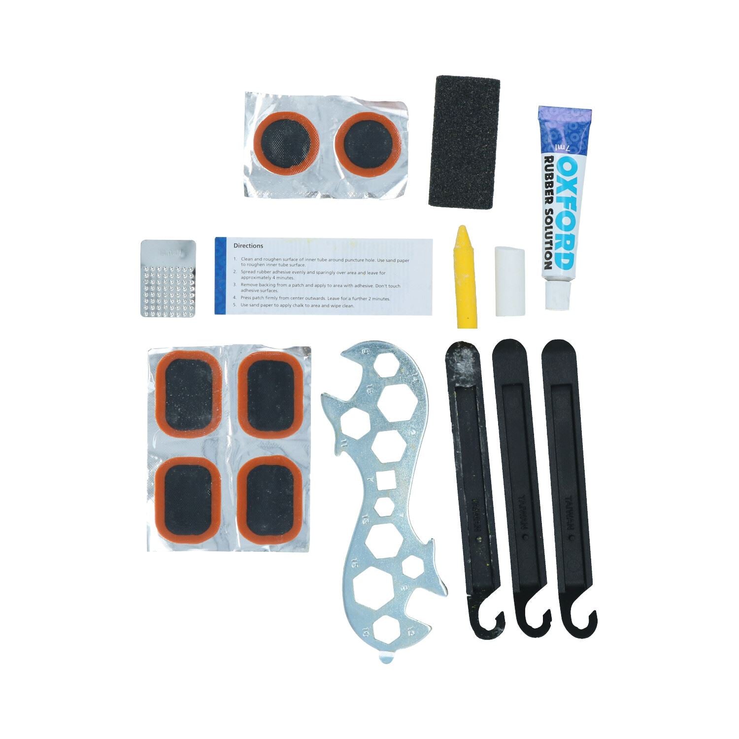 Bike Cycle Wheel Puncture Patch Repair Kit With Levers Bike Spanner Wrench