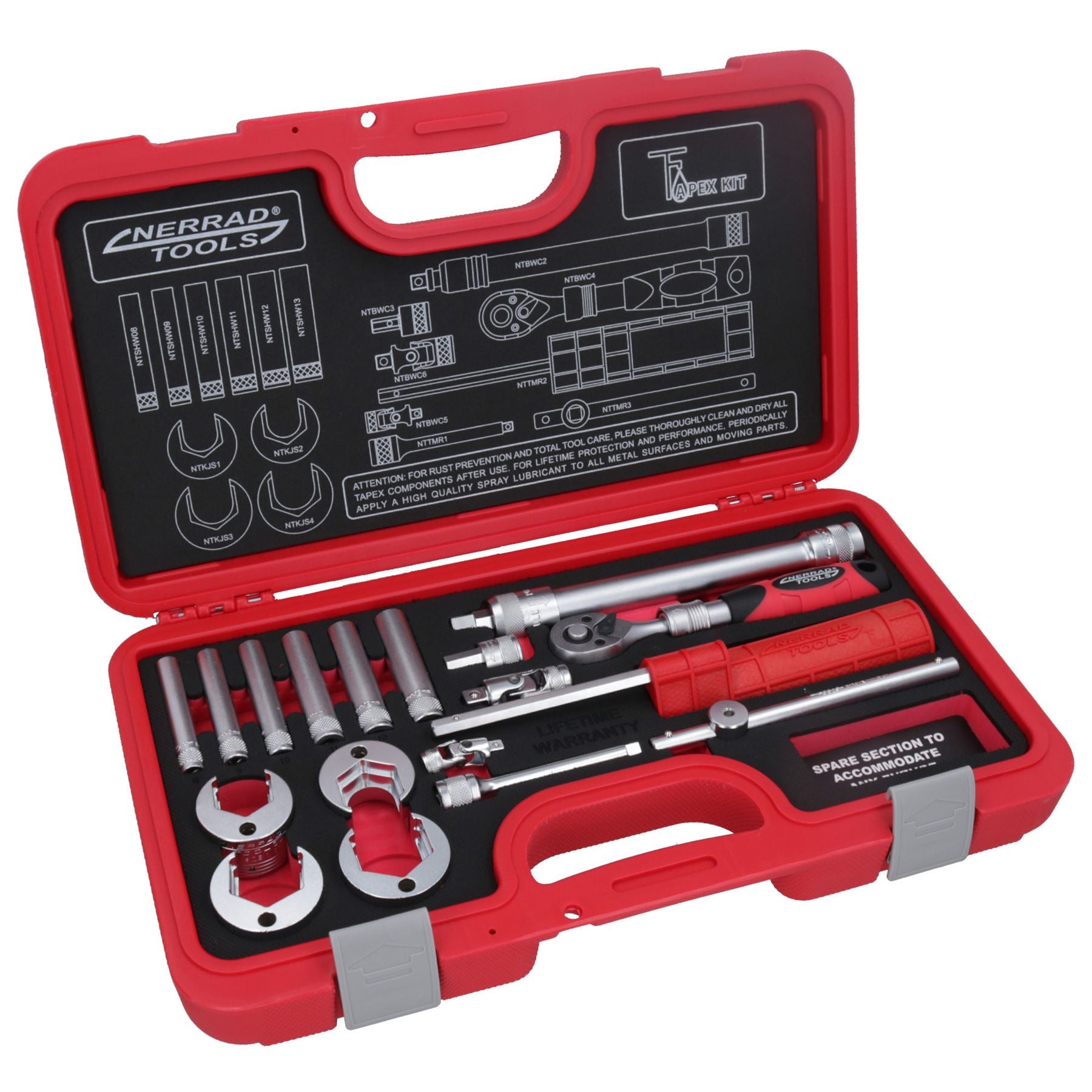 Kit de clés à taraud professionnelles avancées Tapex pour robinets monoblocs de lavabo de salle de bain 18 pièces